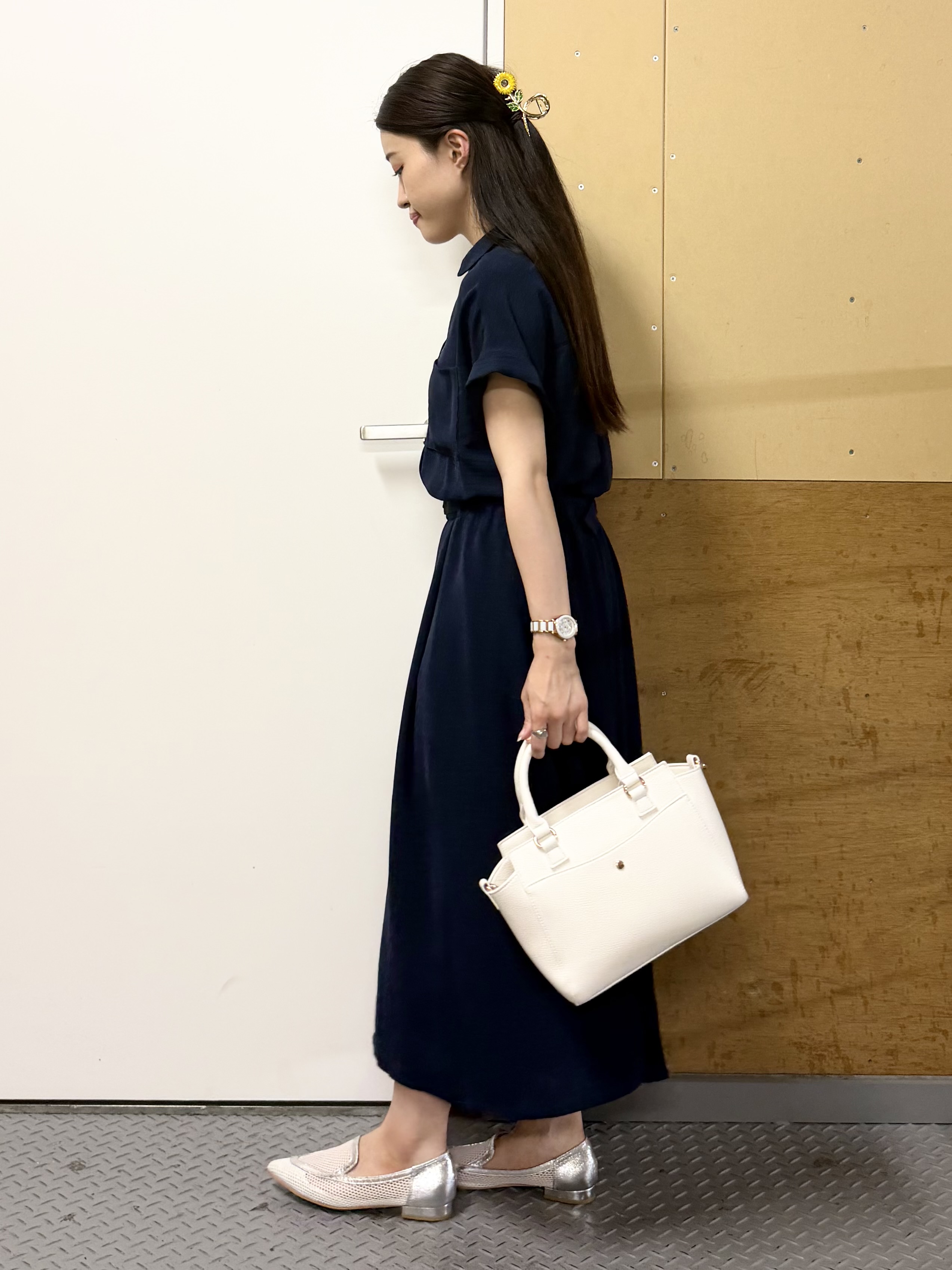 sahoさんの「THE SHOP TK｜【S-XL/ひんやり/防しわ】欲しいが詰まった 上品フィット＆フレアワンピース」を使ったコーディネート