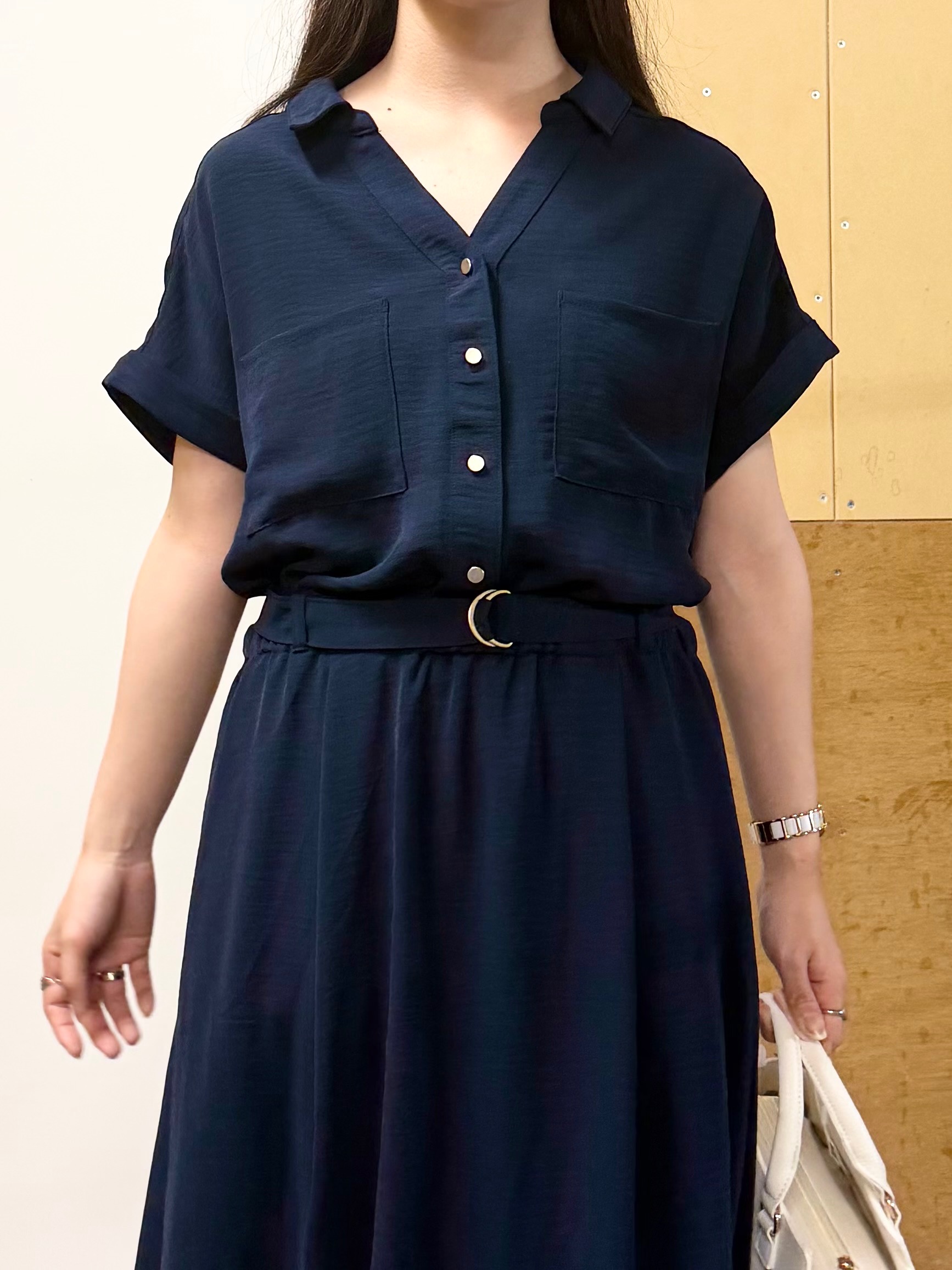 sahoさんの「THE SHOP TK｜【S-XL/ひんやり/防しわ】欲しいが詰まった 上品フィット＆フレアワンピース」を使ったコーディネート