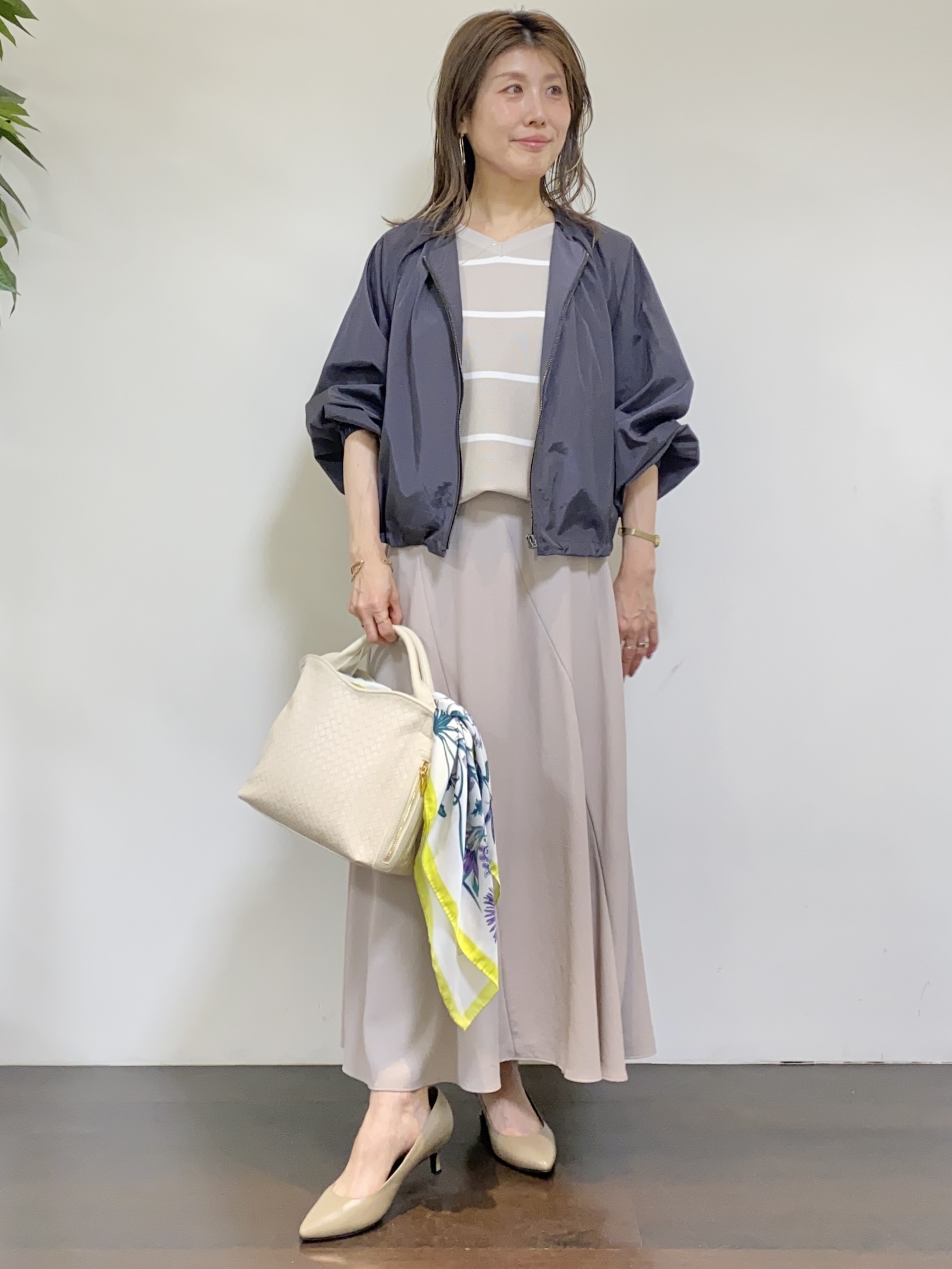 tomoさんの「UNTITLED｜【セットアップ可/はっ水】シャイニータイプライターブルゾン」を使ったコーディネート