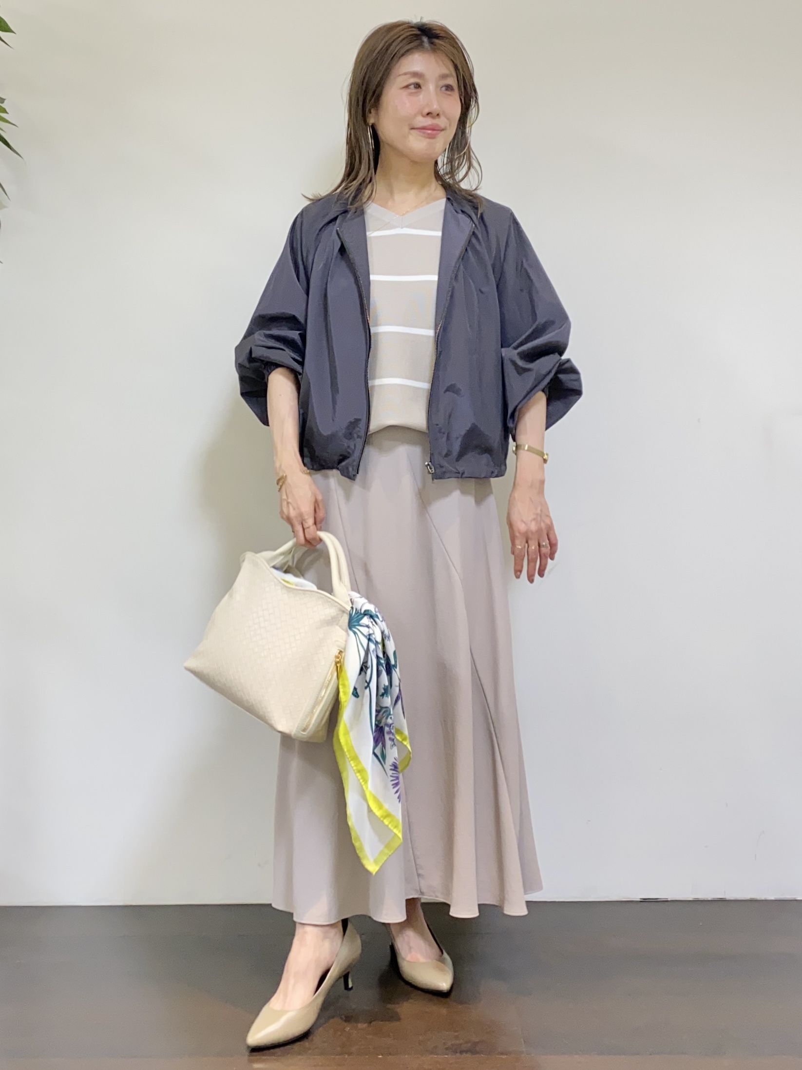 tomoさんの「UNTITLED｜【セットアップ可/はっ水】シャイニータイプライターブルゾン」を使ったコーディネート