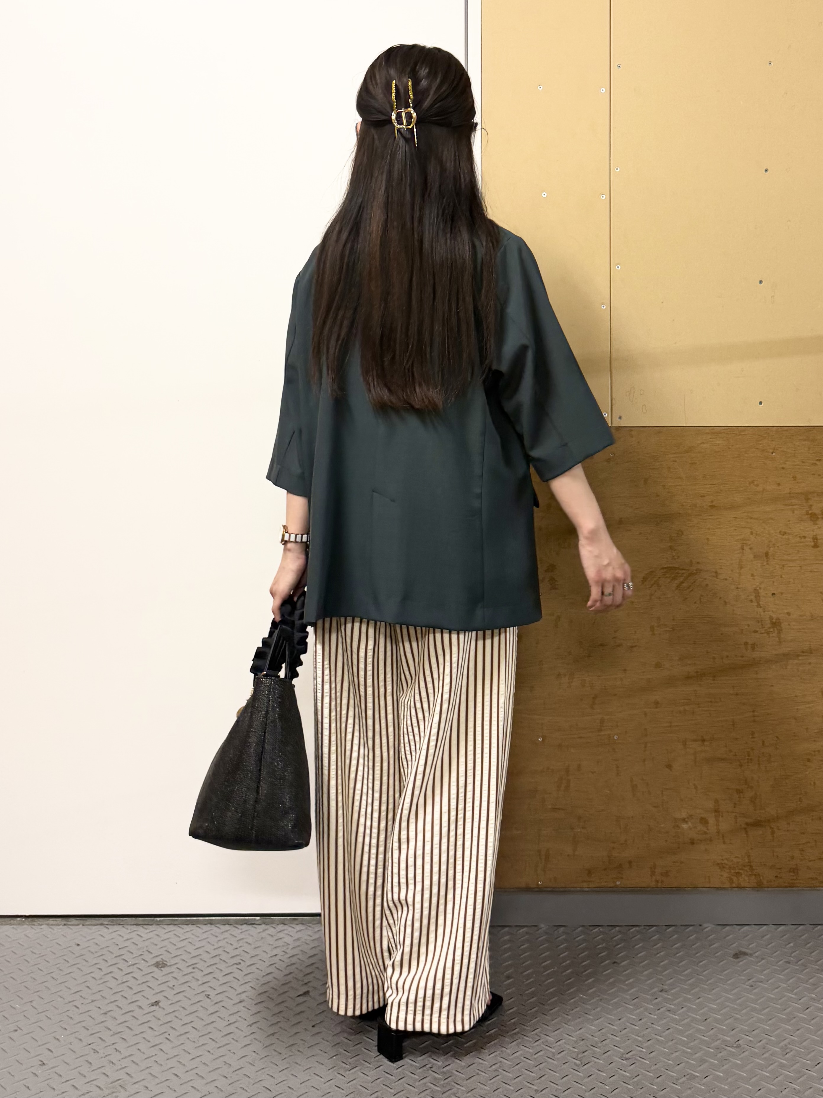 sahoさんの「THE SHOP TK｜【セットアップ可】麻調ダブルブレスト 6分袖ジャケット」を使ったコーディネート