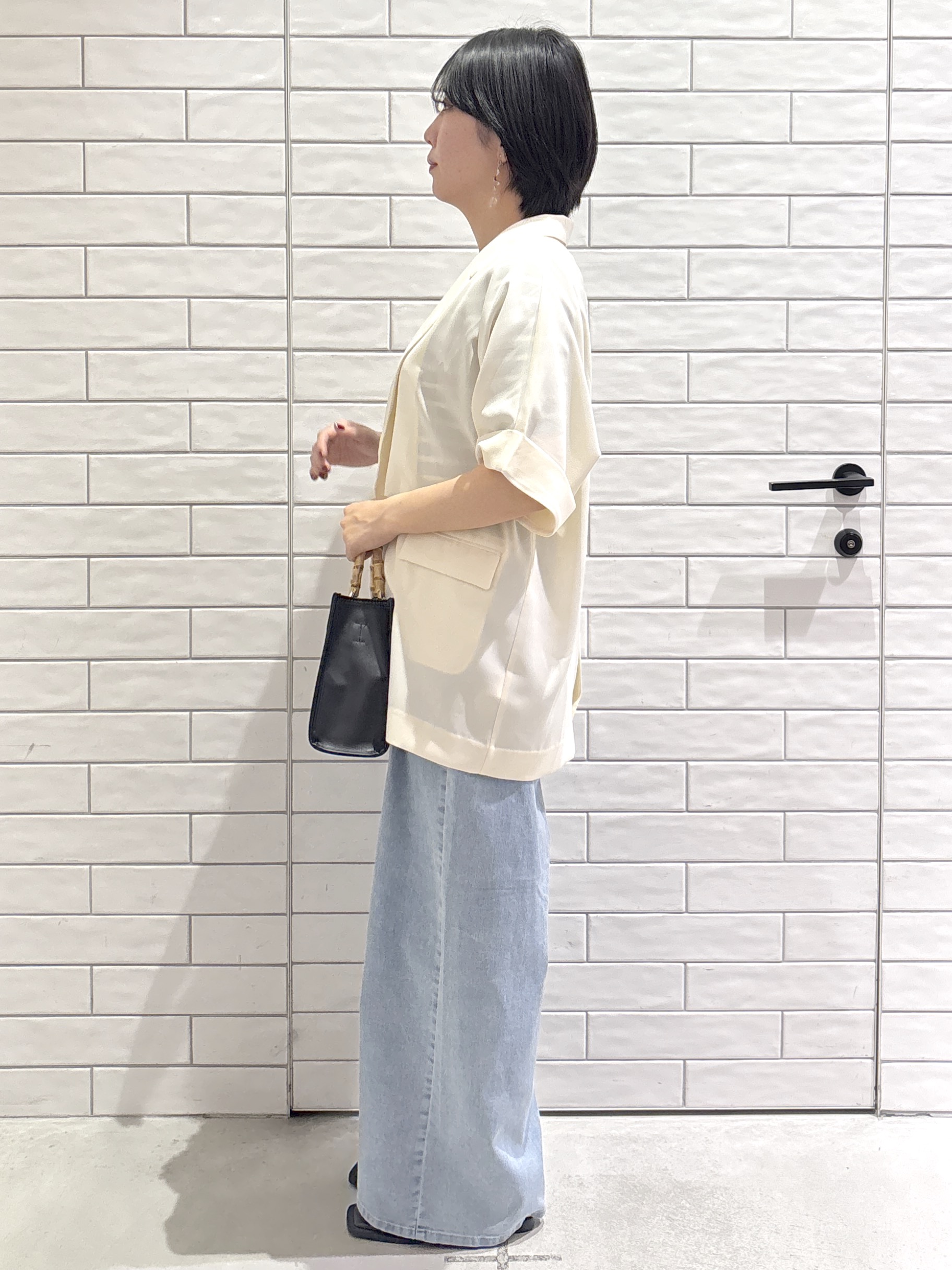 ayumiさんの「OPAQUE.CLIP｜【接触冷感／吸水速乾／防シワ】リネンライクテーラードジャケット《洗濯機OK》」を使ったコーディネート