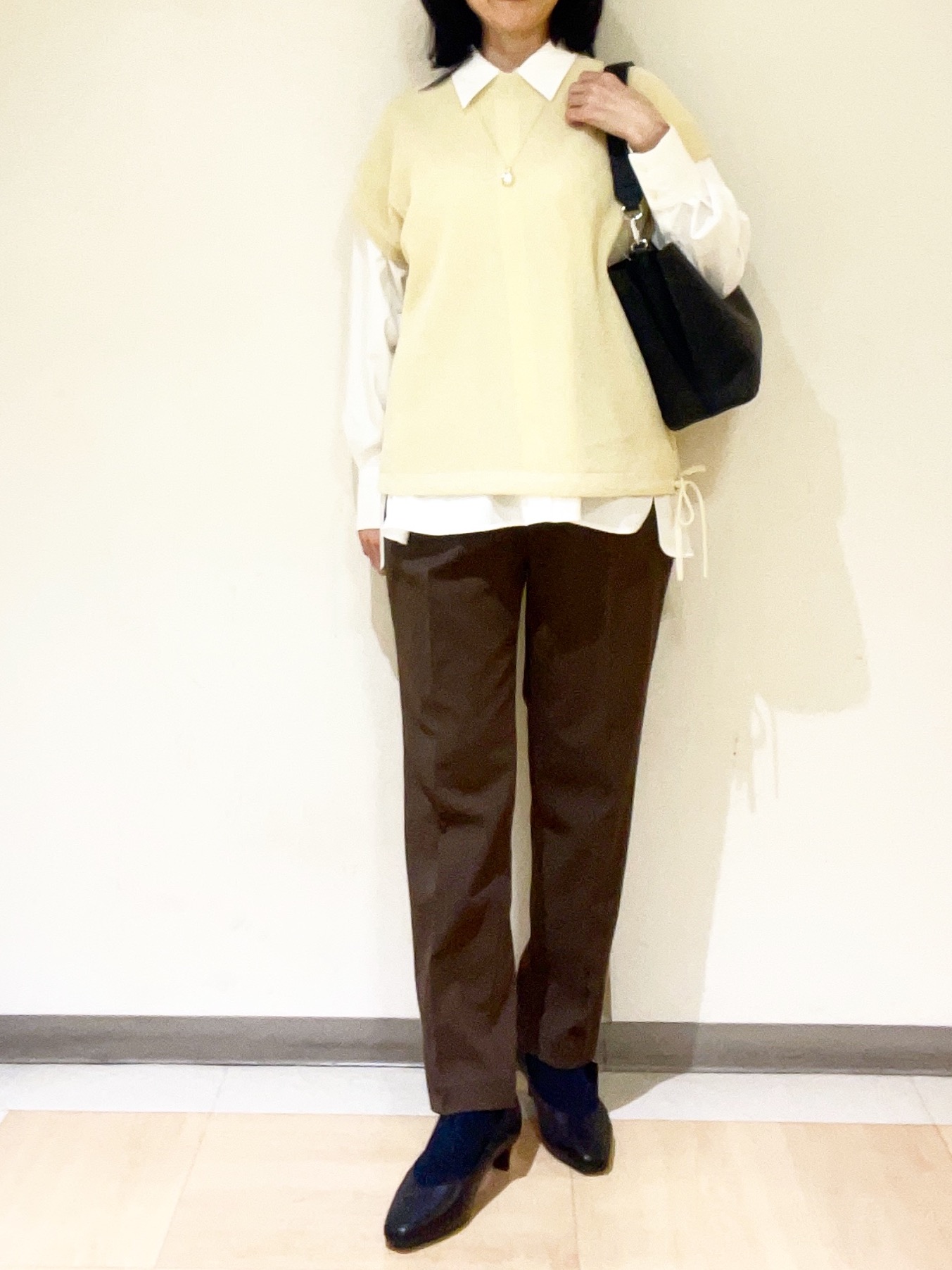 フクさんの「Reflect｜【レイヤードにおすすめ◎】畦編みフレンチスリーブトップス」を使ったコーディネート