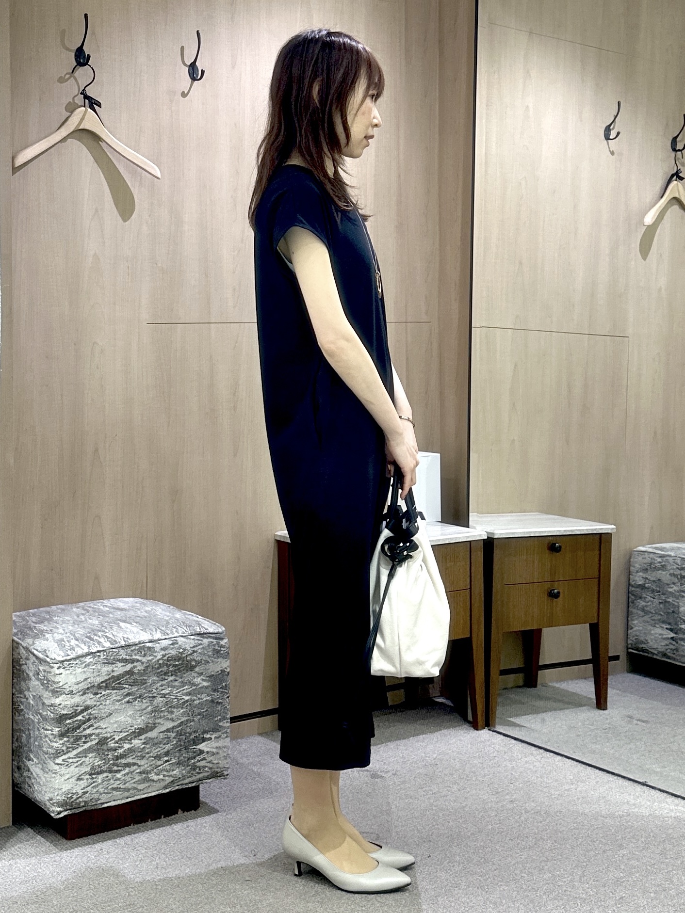 Miwaさんの「UNTITLED｜【接触冷感/UVカット/遮熱/抗菌防臭】ライトプレーティングワンピース」を使ったコーディネート