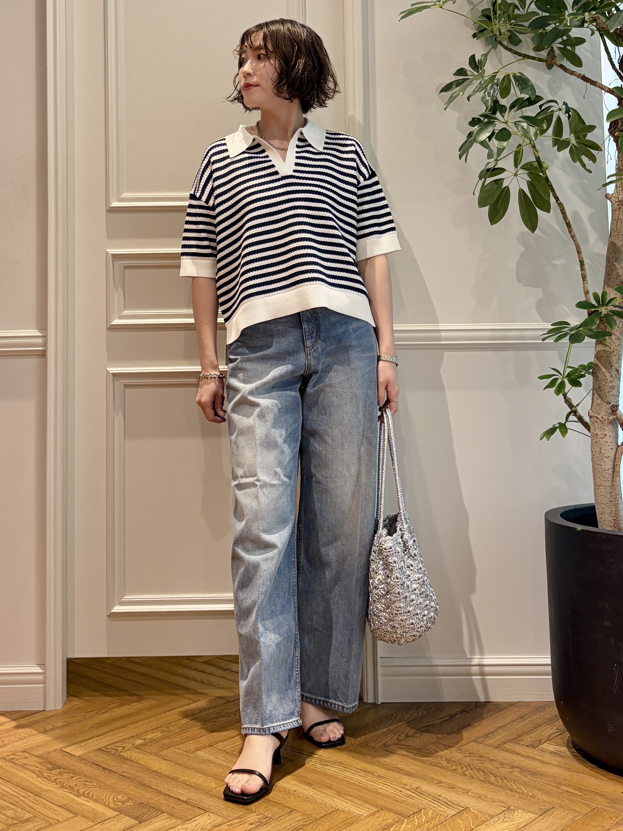 nakaoさんの「DRESSTERIOR｜ウォッシャブルスキッパークロップドニット」を使ったコーディネート