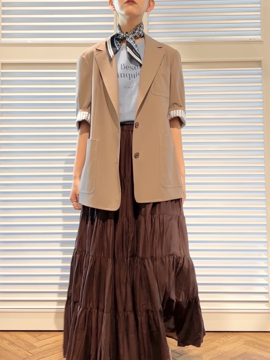 OCHIAIさんの「DRESSTERIOR｜【接触冷感/セットアップ可】 2WAYストレッチスリークオータージャケット」を使ったコーディネート