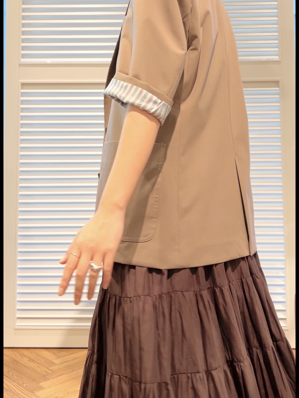OCHIAIさんの「DRESSTERIOR｜【接触冷感/セットアップ可】 2WAYストレッチスリークオータージャケット」を使ったコーディネート