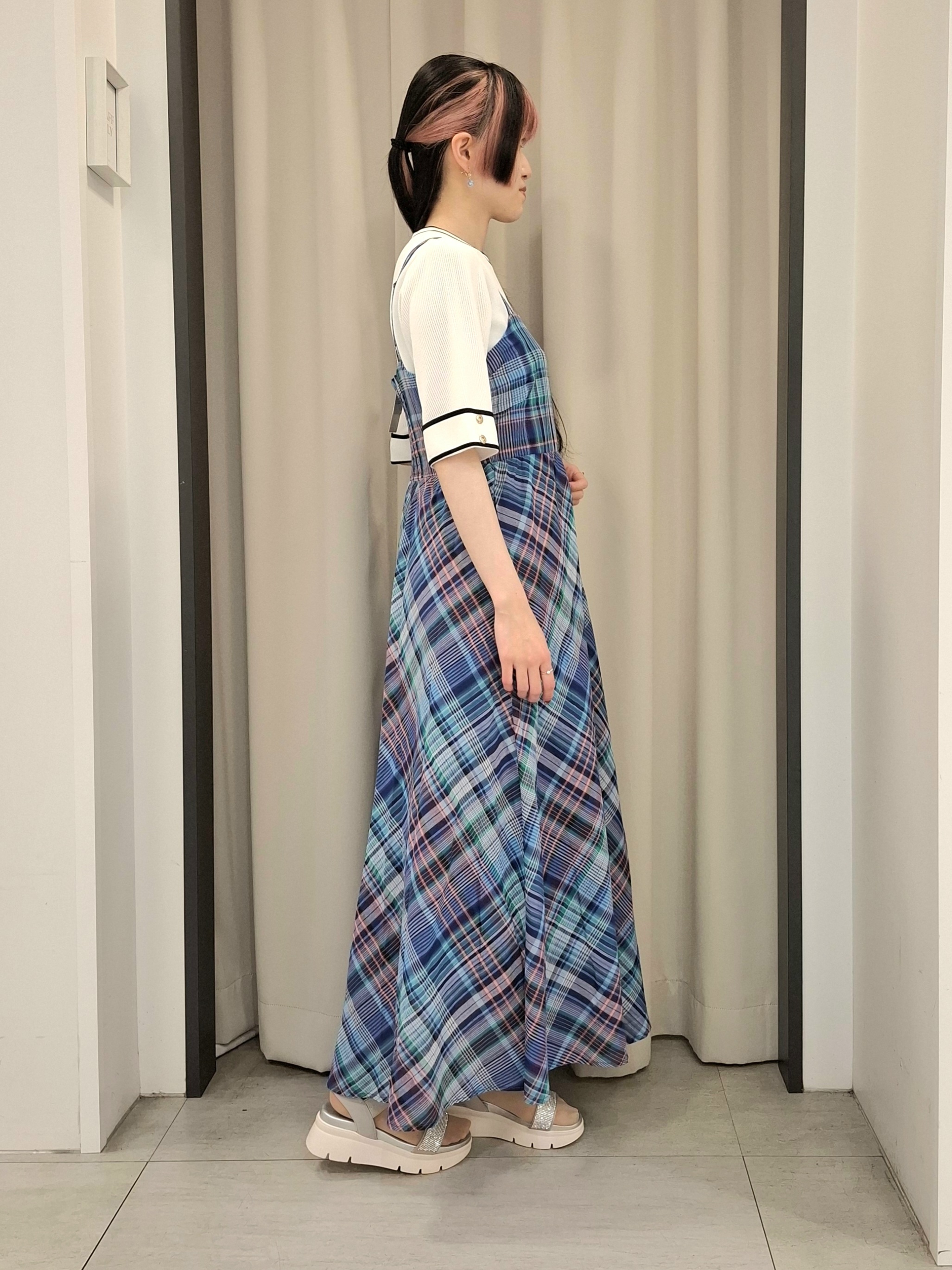なーちゃんさんの「grove｜【シリーズ累計36万枚/名品ニット】やわらかドライタッチ 袖メッシュ編みニット」を使ったコーディネート