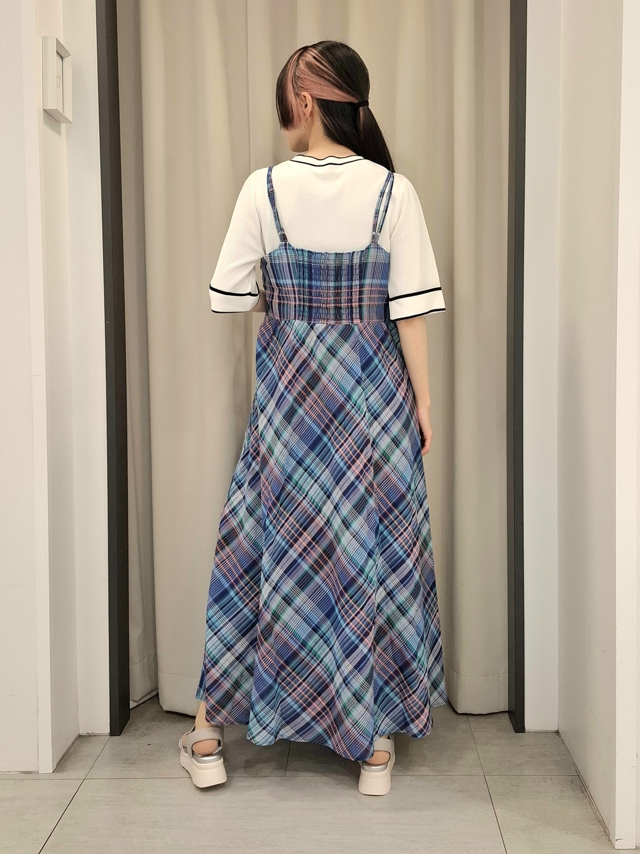 なーちゃんさんの「grove｜【シリーズ累計36万枚/名品ニット】やわらかドライタッチ 袖メッシュ編みニット」を使ったコーディネート