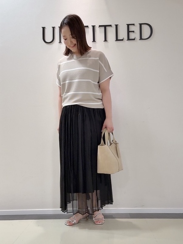 YUIさんの「UNTITLED｜【11色展開/体型カバー】前後2WAYフレンチスリーブニット」を使ったコーディネート