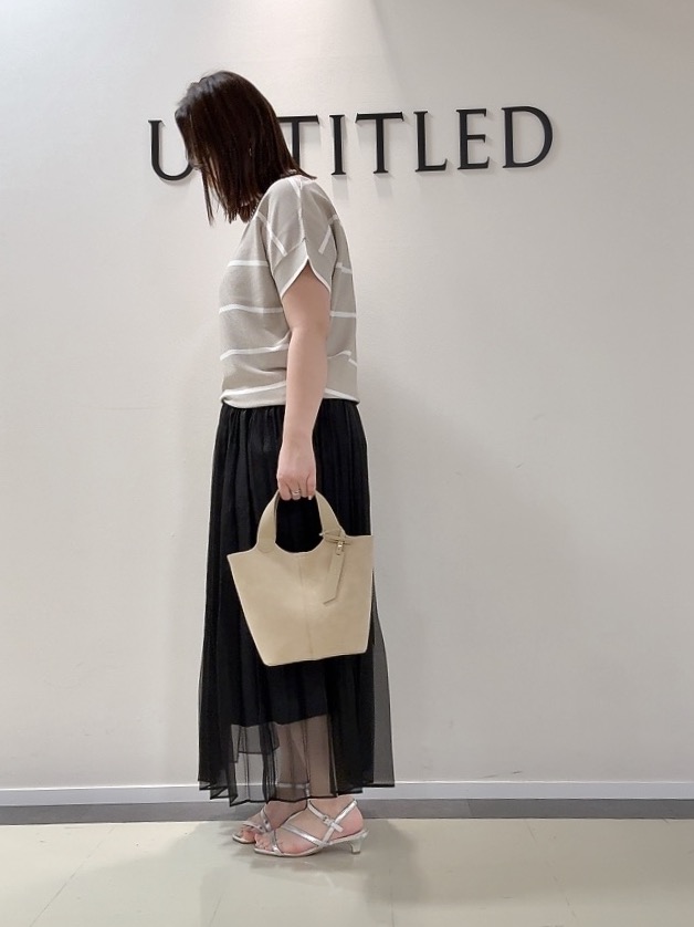 YUIさんの「UNTITLED｜【11色展開/体型カバー】前後2WAYフレンチスリーブニット」を使ったコーディネート