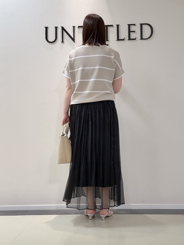 YUIさんの「UNTITLED｜【11色展開/体型カバー】前後2WAYフレンチスリーブニット」を使ったコーディネート