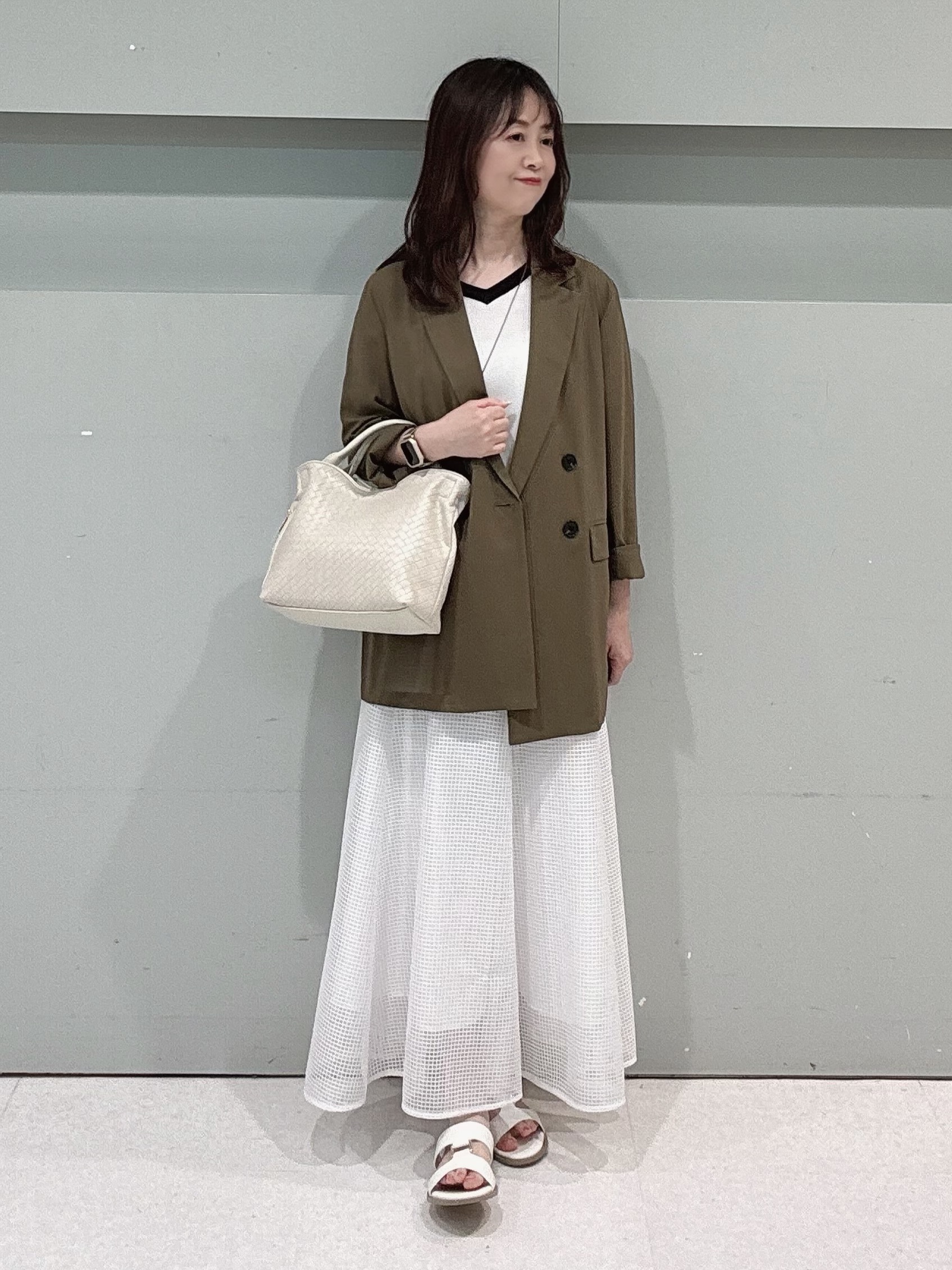 makiさんの「UNTITLED｜【セットアップ可/接触冷感/通気性】ドライシアーダブルジャケット」を使ったコーディネート