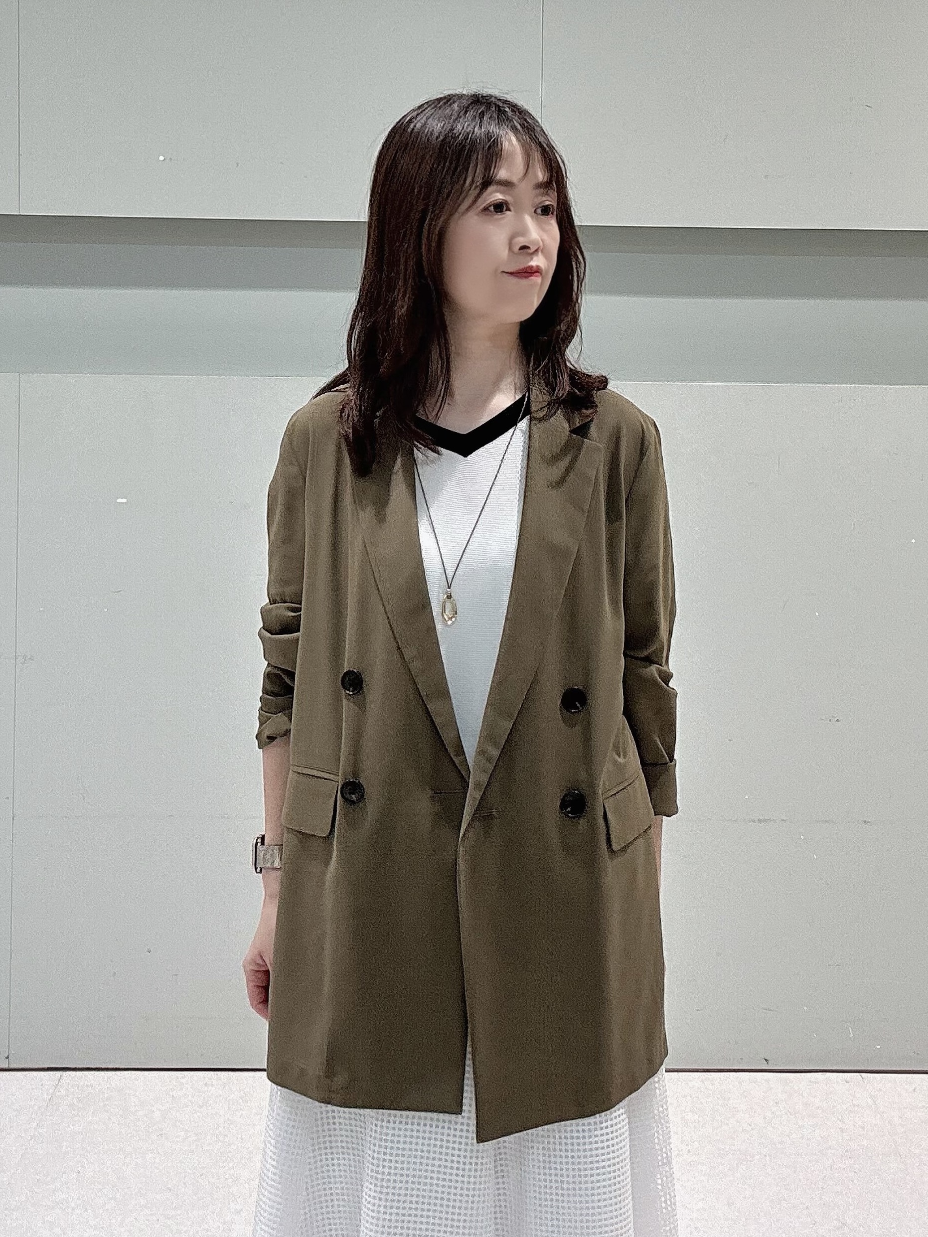 makiさんの「UNTITLED｜【セットアップ可/接触冷感/通気性】ドライシアーダブルジャケット」を使ったコーディネート