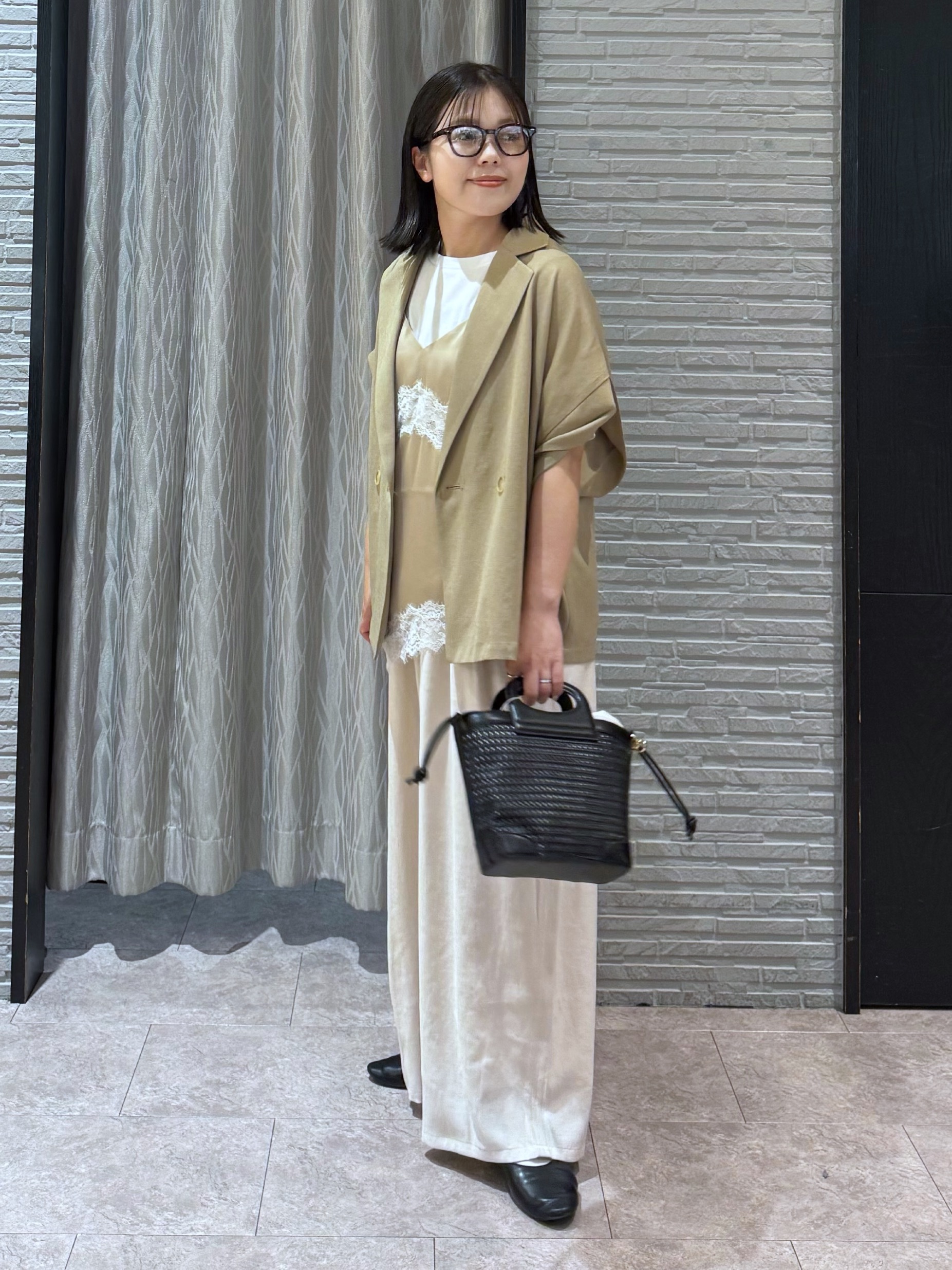 chさんの「THE SHOP TK｜【夏の通勤スタイルに】涼やかな着心地 麻調ダブルブレストジャケット」を使ったコーディネート