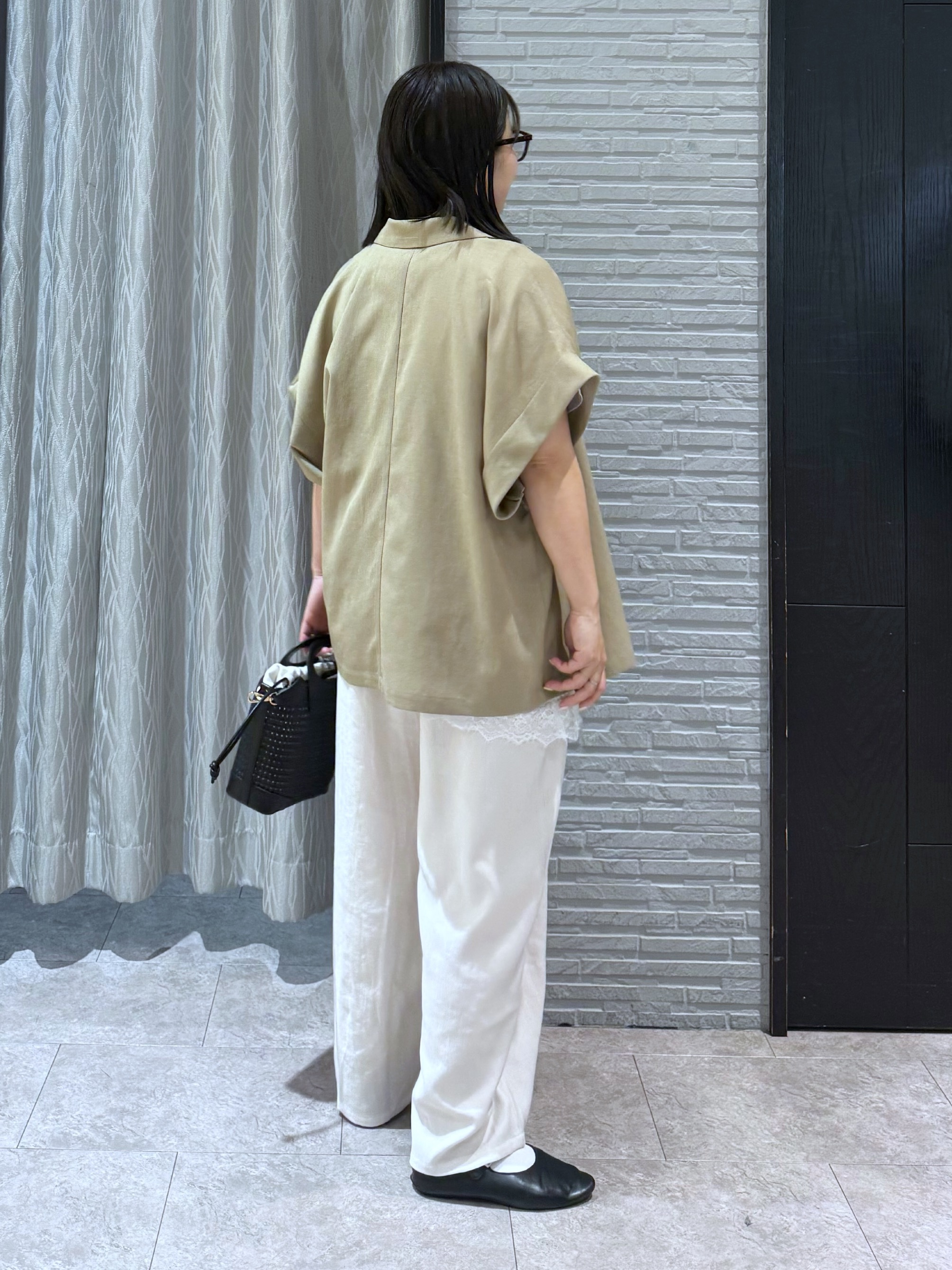 chさんの「THE SHOP TK｜【夏の通勤スタイルに】涼やかな着心地 麻調ダブルブレストジャケット」を使ったコーディネート