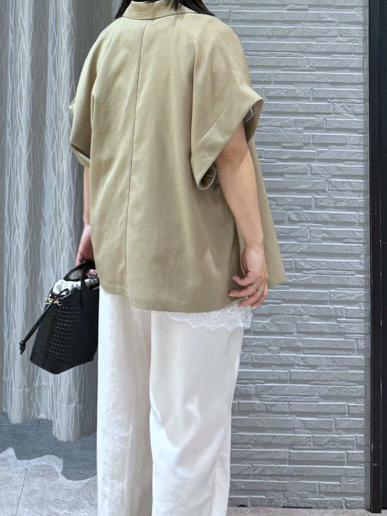 chさんの「THE SHOP TK｜【夏の通勤スタイルに】涼やかな着心地 麻調ダブルブレストジャケット」を使ったコーディネート