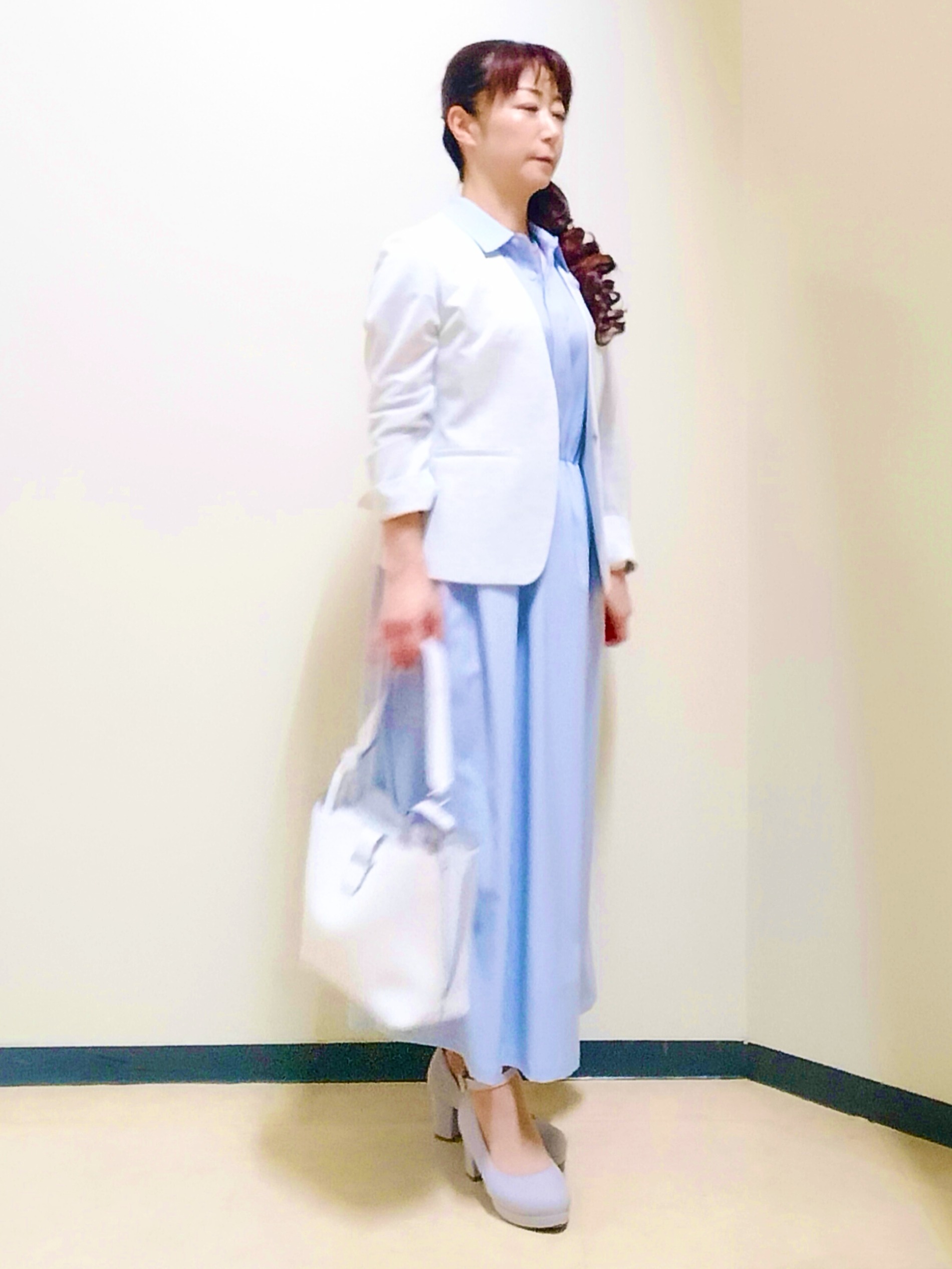 花さんの「Reflect｜フレンチスリーブシャツワンピース」を使ったコーディネート