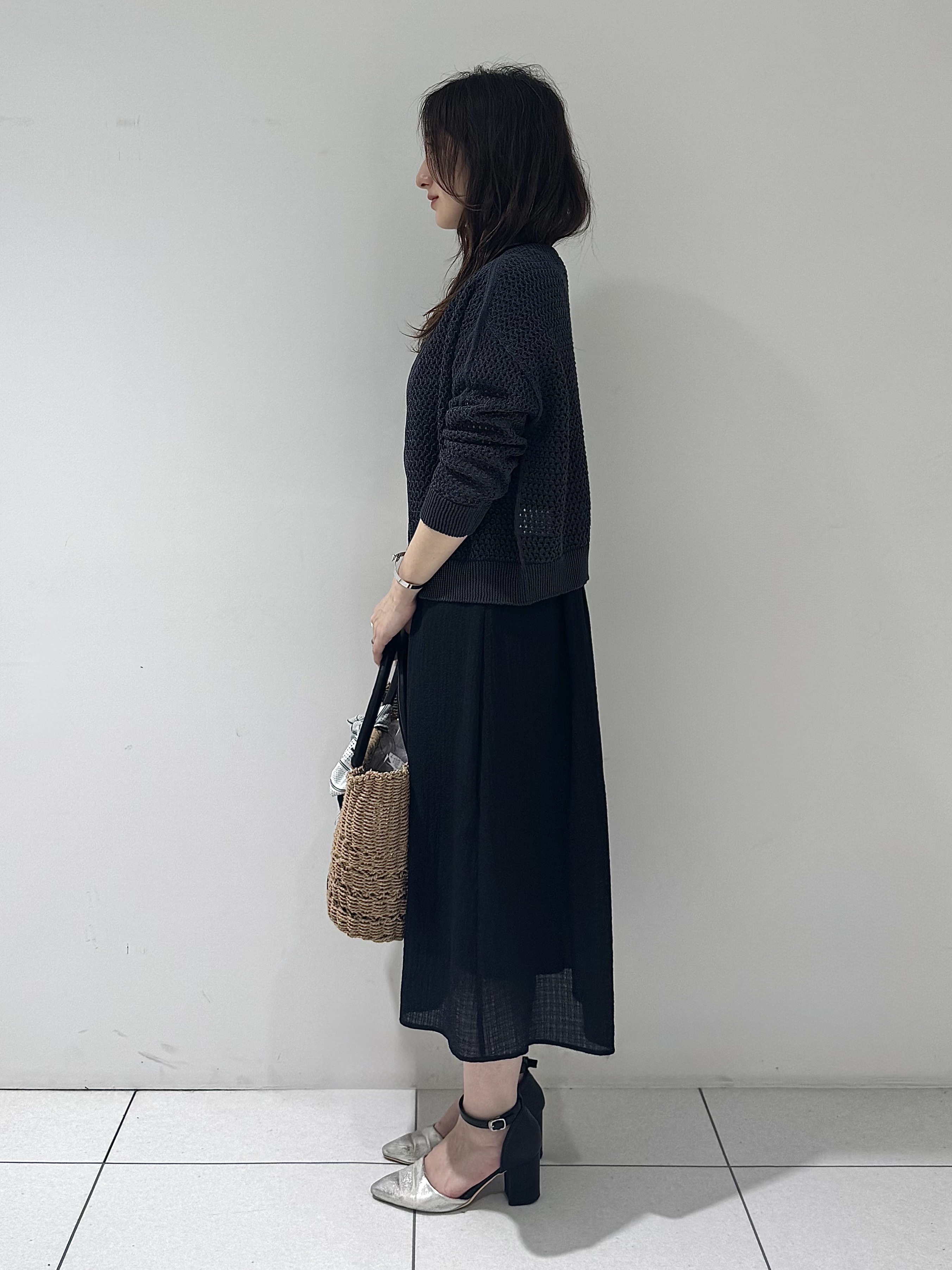 そんさんの「INDIVI｜【洗える／コットン】メッシュジップニットカーディガン」を使ったコーディネート