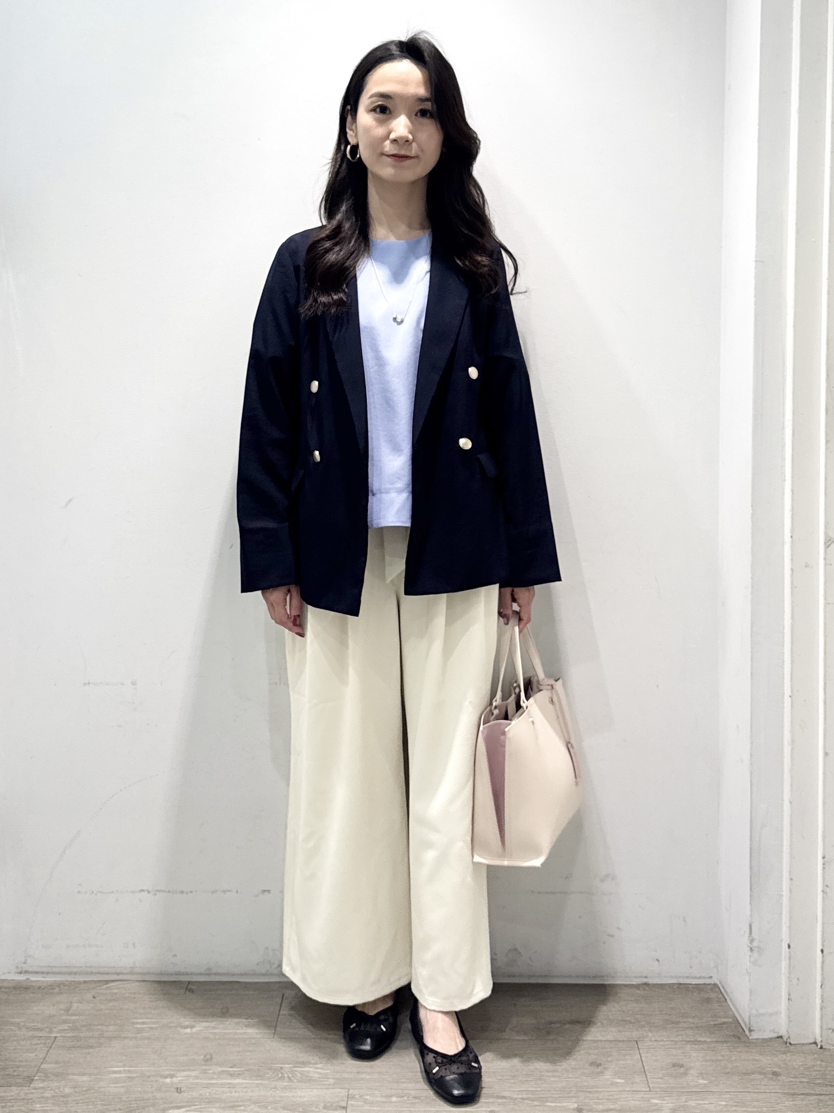 yuicciさんの「OPAQUE.CLIP｜《再入荷》ダブルブレストテーラードジャケット【接触冷感／吸水速乾／イージーアイロン／防シワ／洗濯機O」を使ったコーディネート