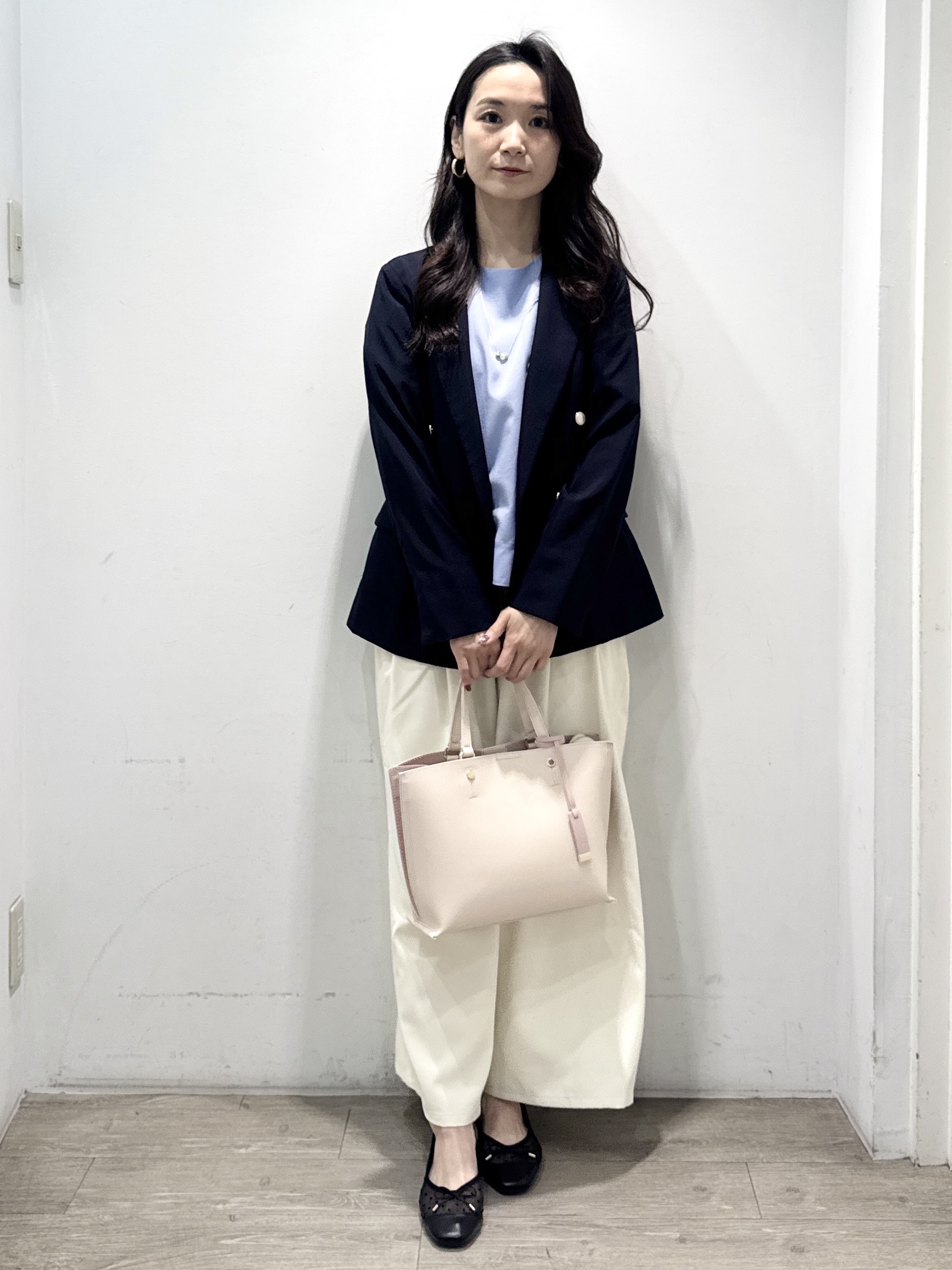 yuicciさんの「OPAQUE.CLIP｜《再入荷》ダブルブレストテーラードジャケット【接触冷感／吸水速乾／イージーアイロン／防シワ／洗濯機O」を使ったコーディネート