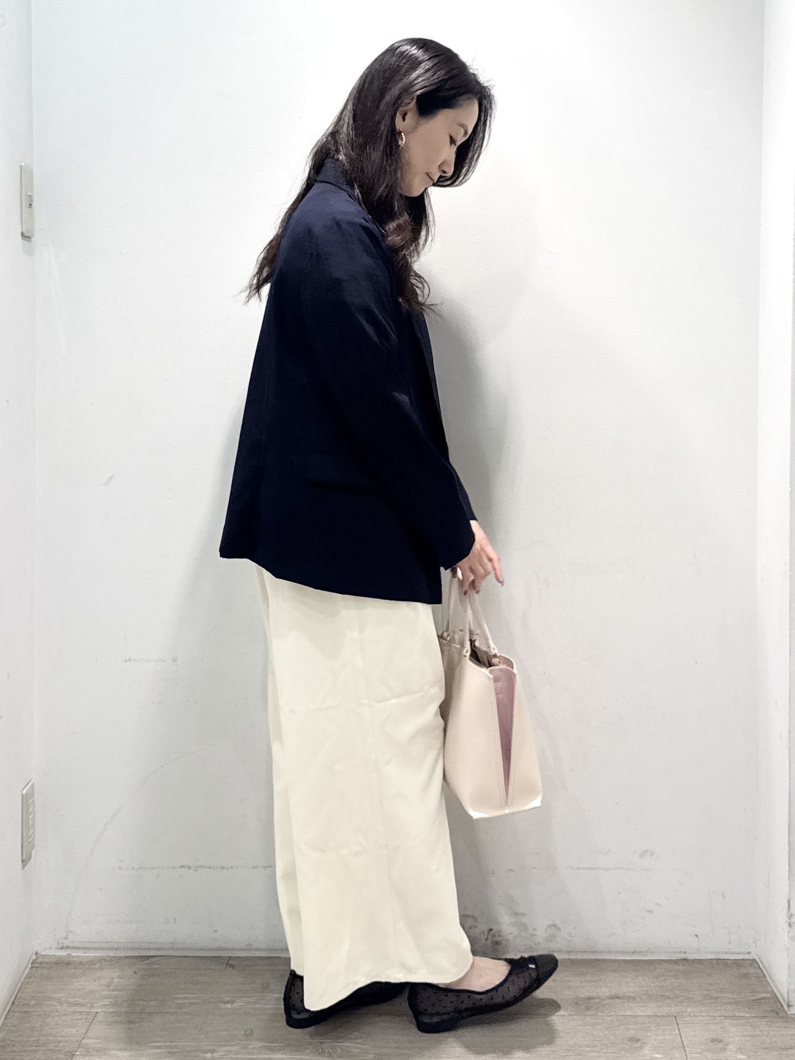 yuicciさんの「OPAQUE.CLIP｜《再入荷》ダブルブレストテーラードジャケット【接触冷感／吸水速乾／イージーアイロン／防シワ／洗濯機O」を使ったコーディネート