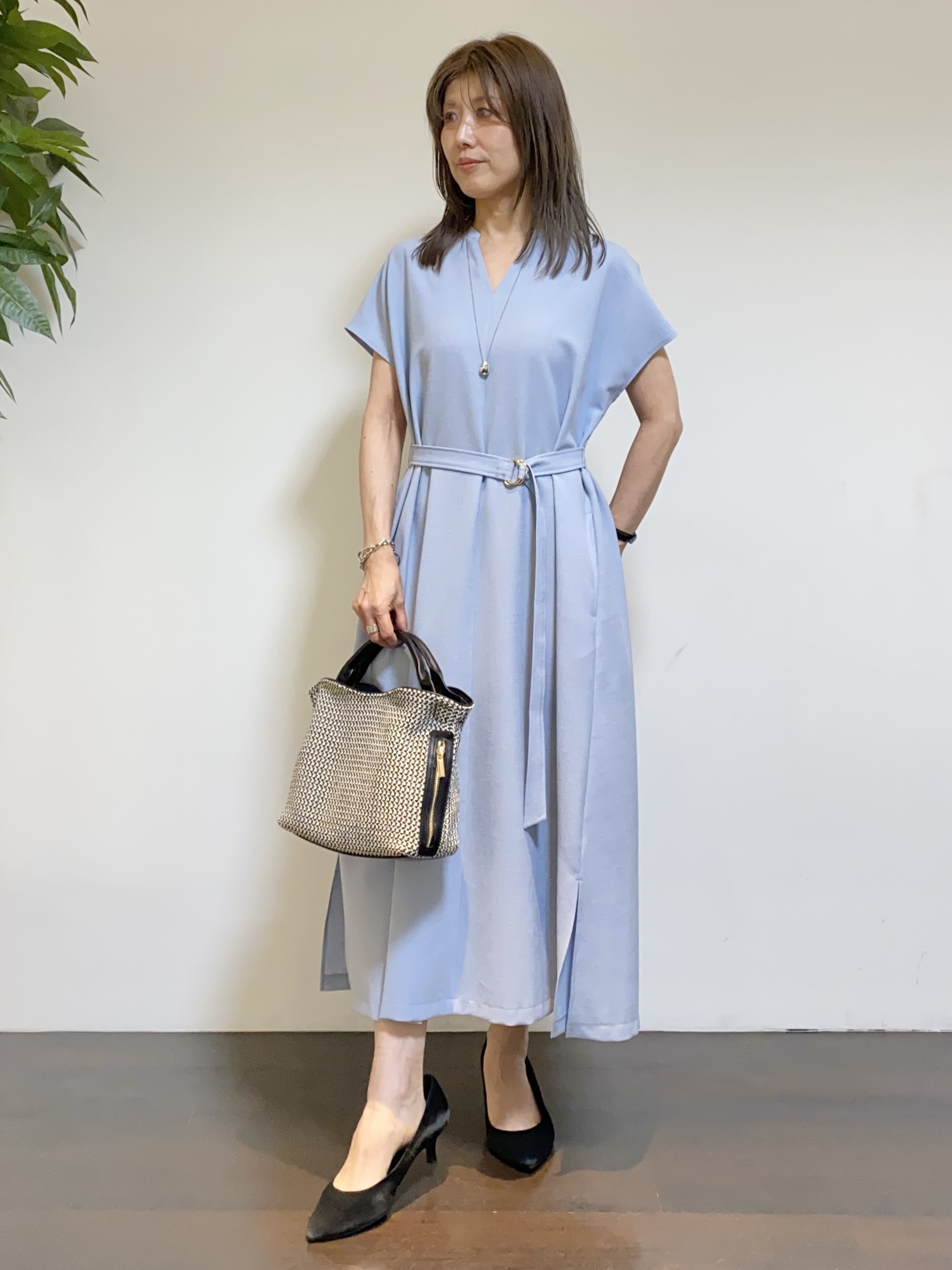 tomoさんの「UNTITLED｜【9色展開/アンサンブル可】コットンクルーネックカーディガン」を使ったコーディネート