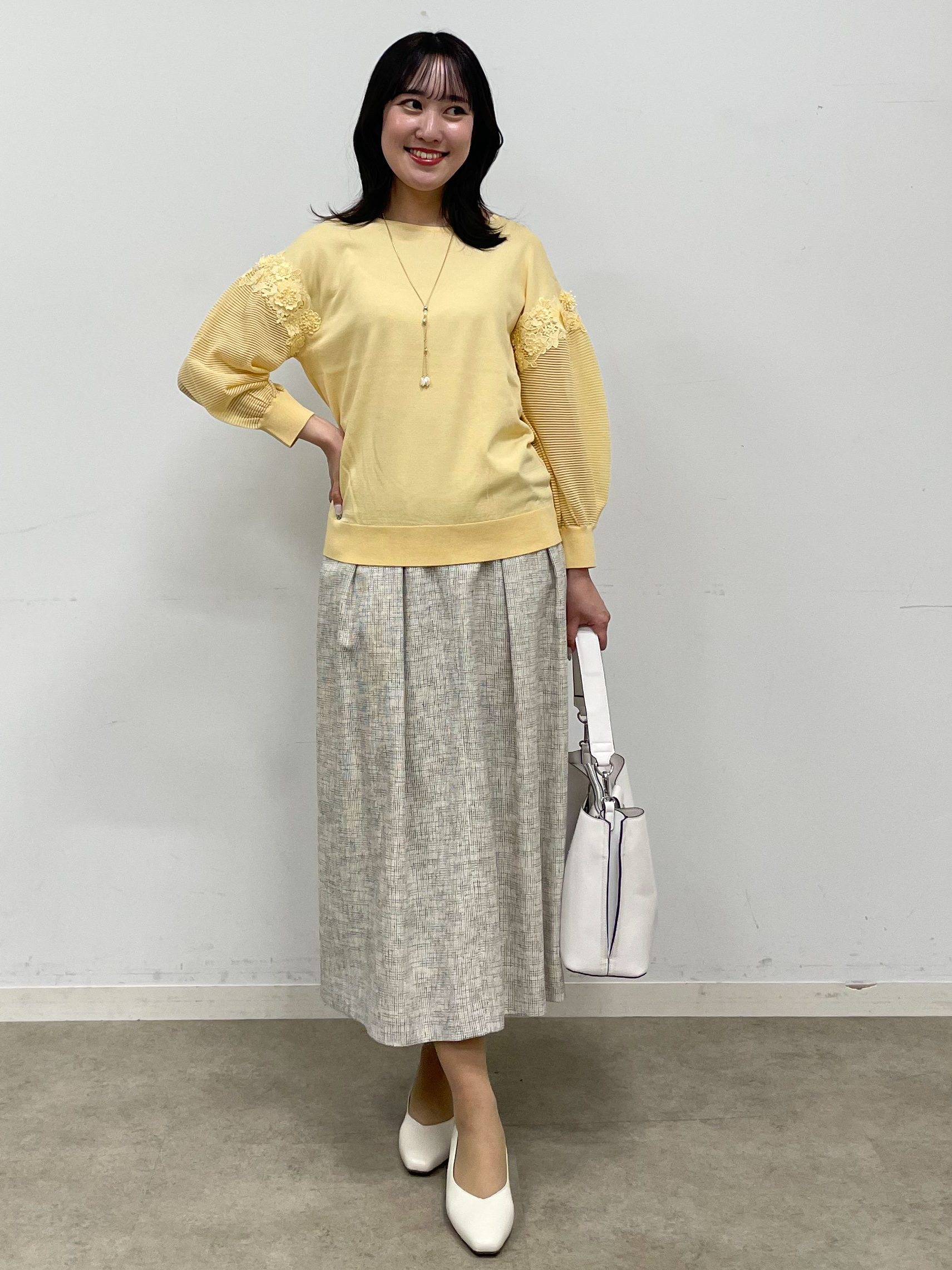 yukariさんの「Reflect｜【前後2WAY】レーススリーブデザインニット」を使ったコーディネート