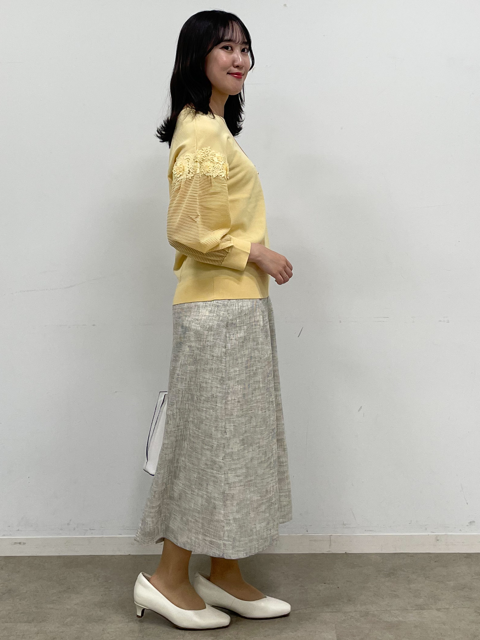 yukariさんの「Reflect｜【前後2WAY】レーススリーブデザインニット」を使ったコーディネート