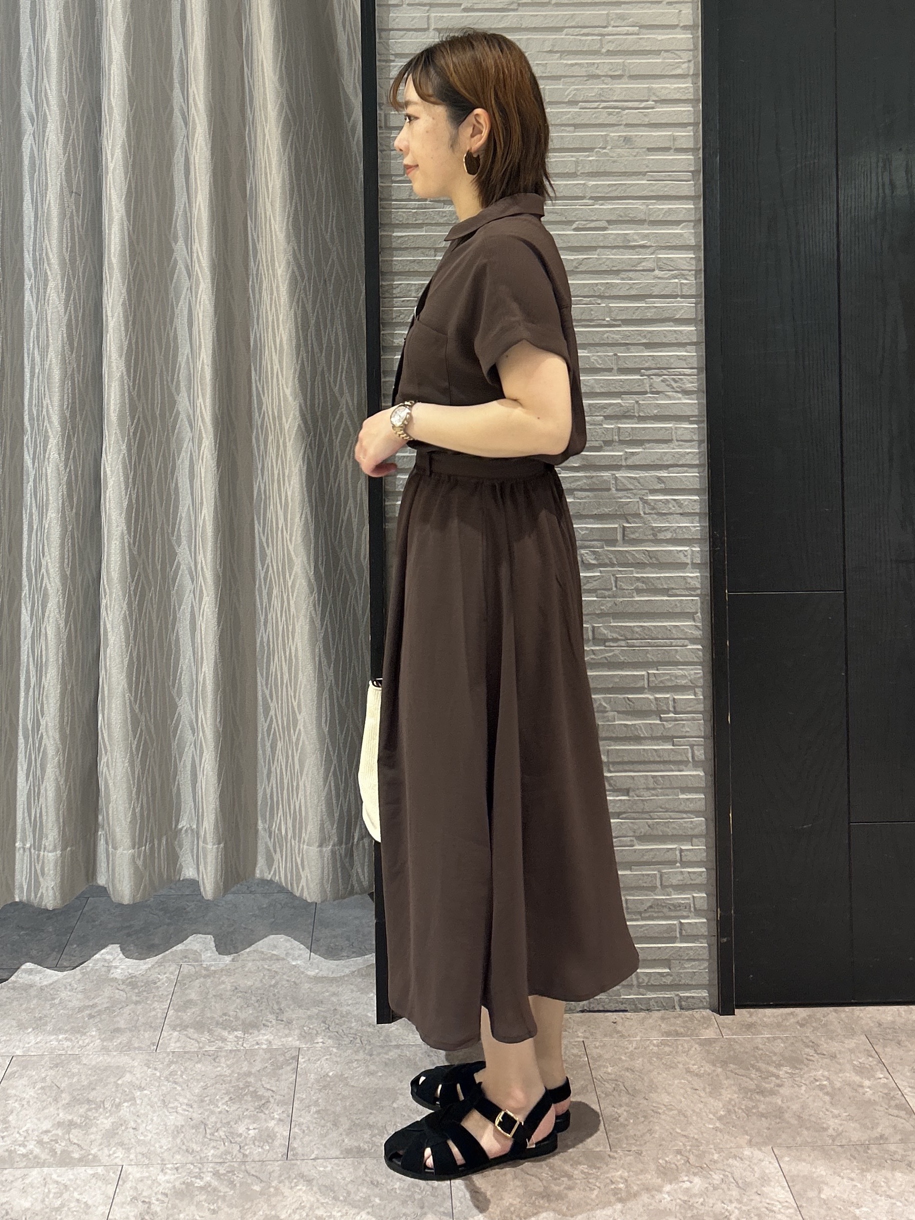 ga_riさんの「THE SHOP TK｜【S-XL/ひんやり/防しわ】欲しいが詰まった 上品フィット＆フレアワンピース」を使ったコーディネート