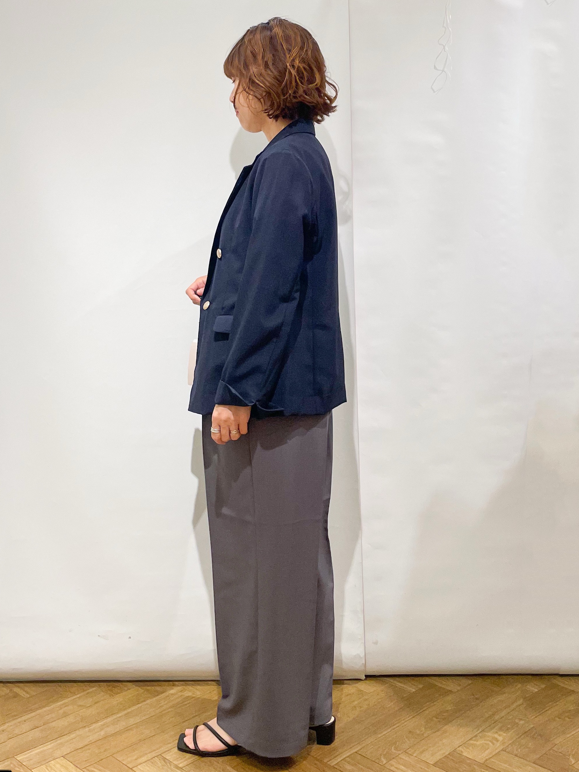 なかさんの「index｜《再入荷》ダブルブレストテーラードジャケット【接触冷感／吸水速乾／イージーアイロン／防シワ／洗濯機O」を使ったコーディネート