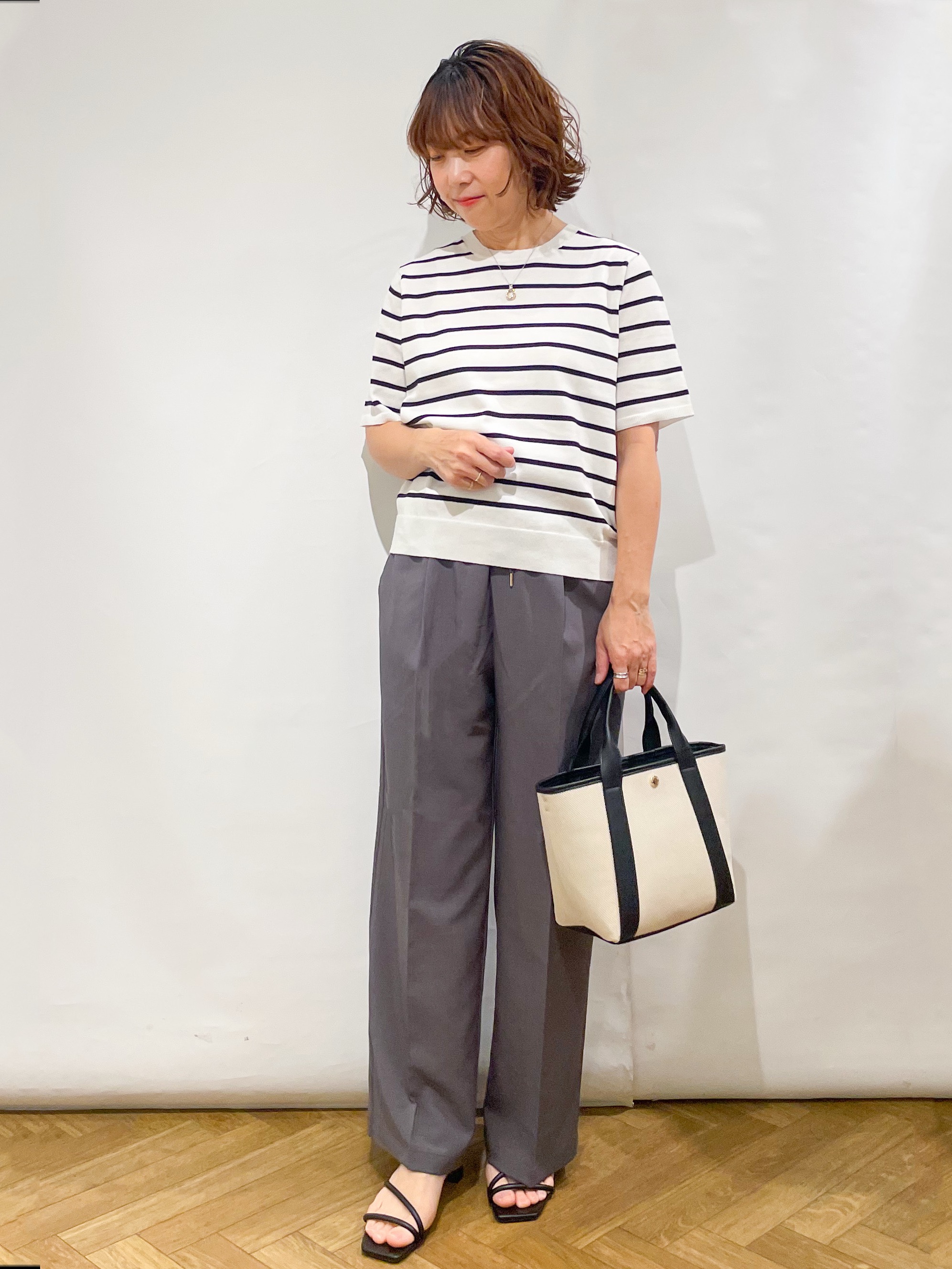 なかさんの「index｜《再入荷》ダブルブレストテーラードジャケット【接触冷感／吸水速乾／イージーアイロン／防シワ／洗濯機O」を使ったコーディネート