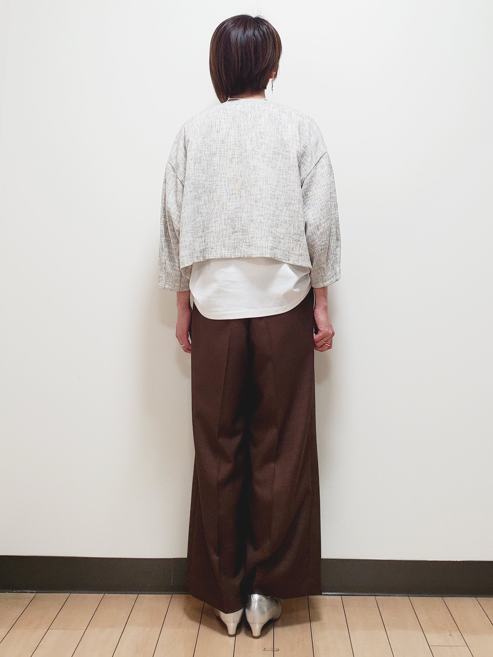 yuuさんの「Reflect｜【セットアップ可】ツイードノーカラージャケット」を使ったコーディネート