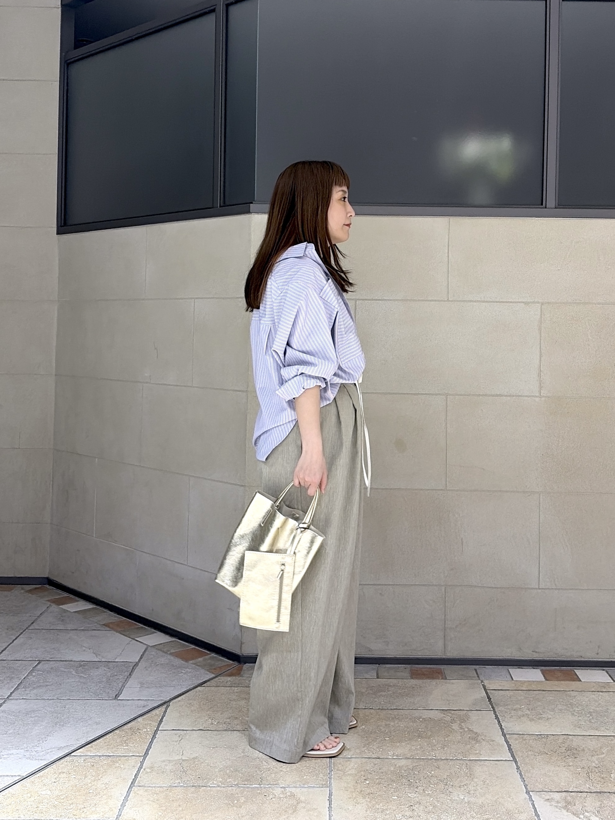 よねさんの「INDIVI｜Timeless｜ビッグポケットフォルムシャツ【接触冷感】」を使ったコーディネート