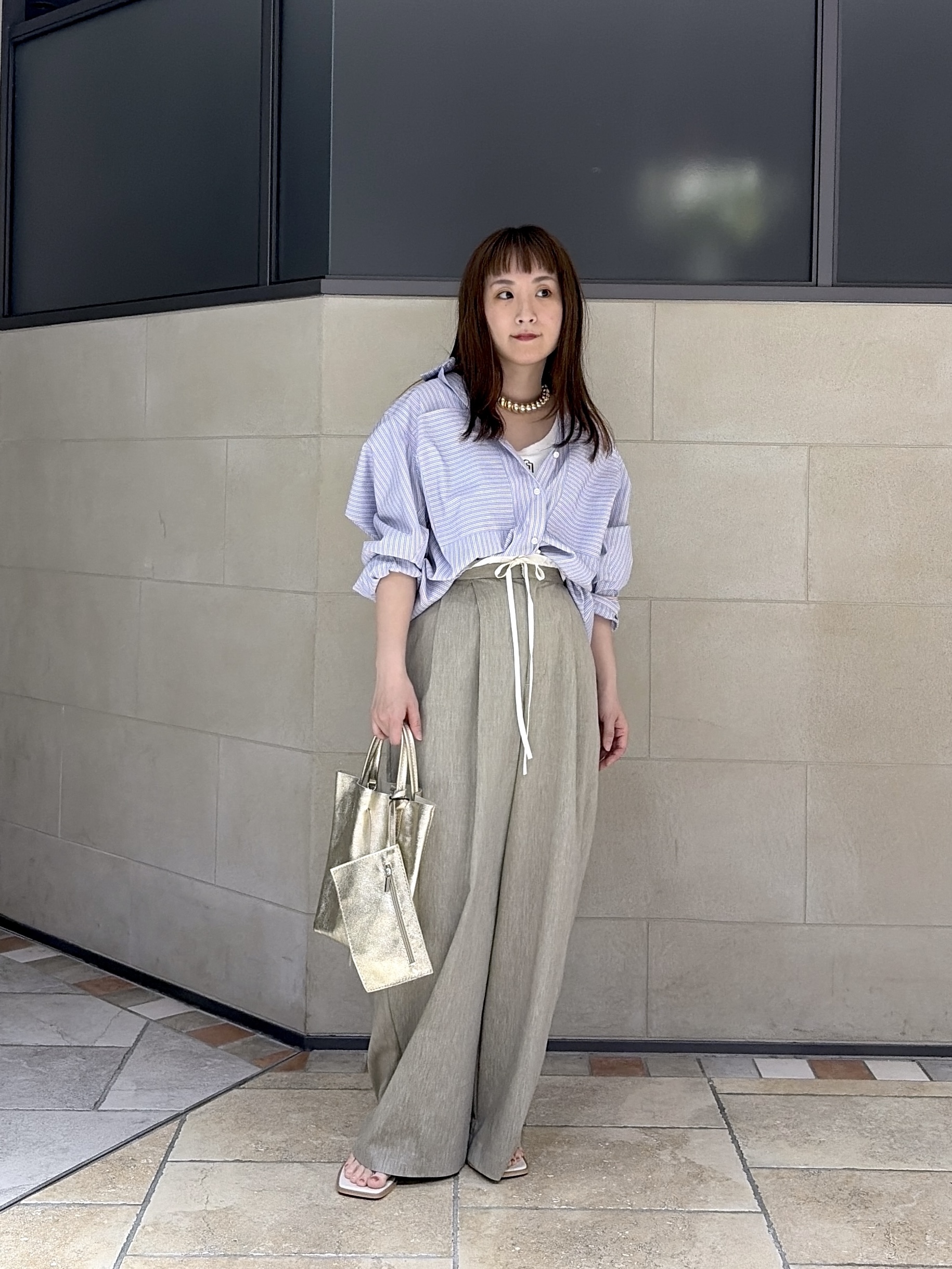 よねさんの「INDIVI｜Timeless｜ビッグポケットフォルムシャツ【接触冷感】」を使ったコーディネート