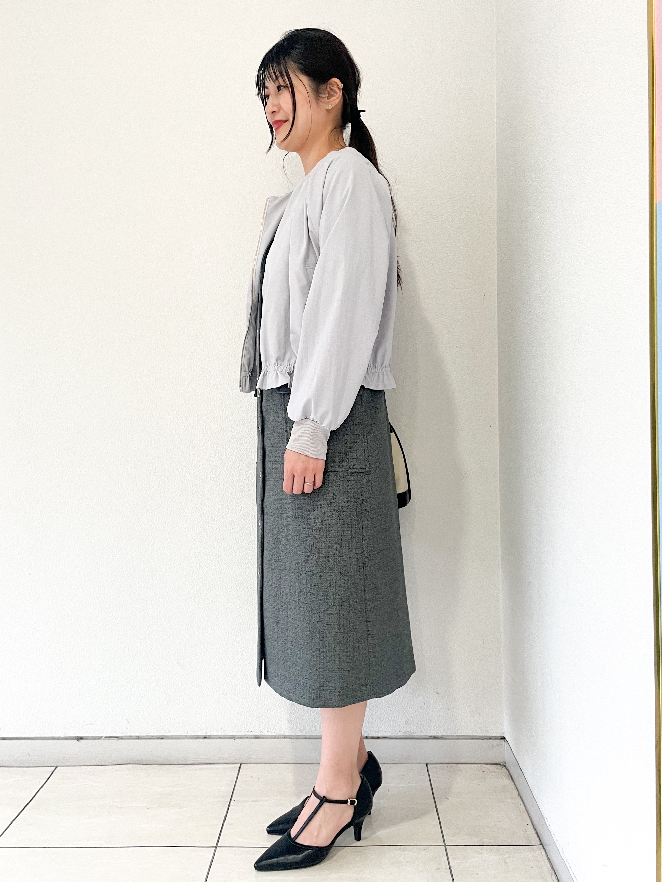 なおさんの「index｜接触冷感ノーカラーブルゾン【洗濯機OK／防シワ】」を使ったコーディネート