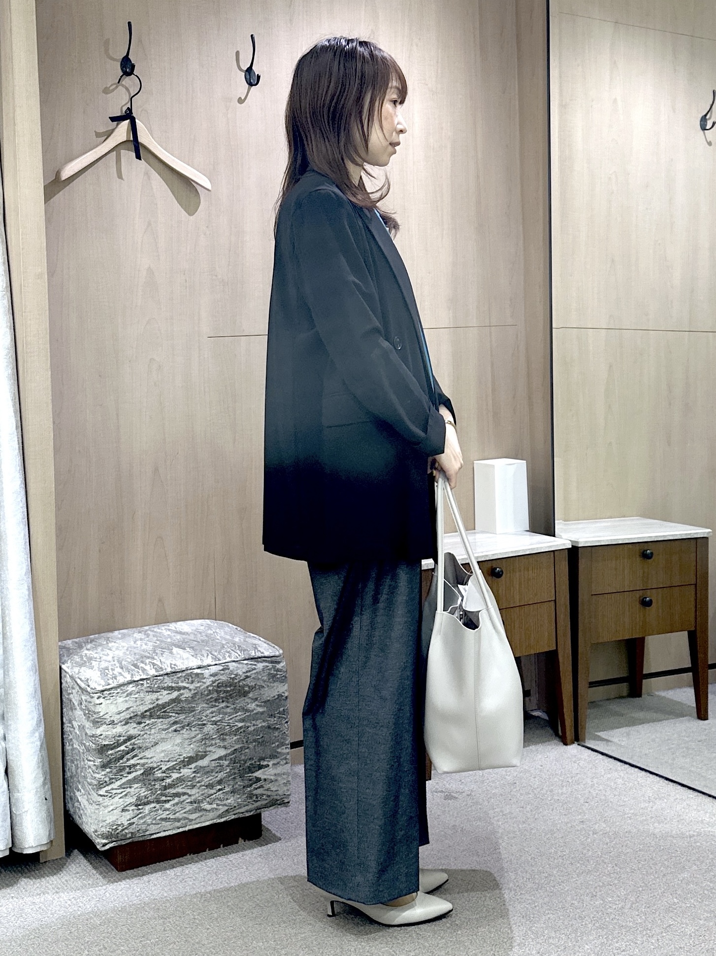 Miwaさんの「UNTITLED｜【セットアップ可/接触冷感/通気性】ドライシアーダブルジャケット」を使ったコーディネート