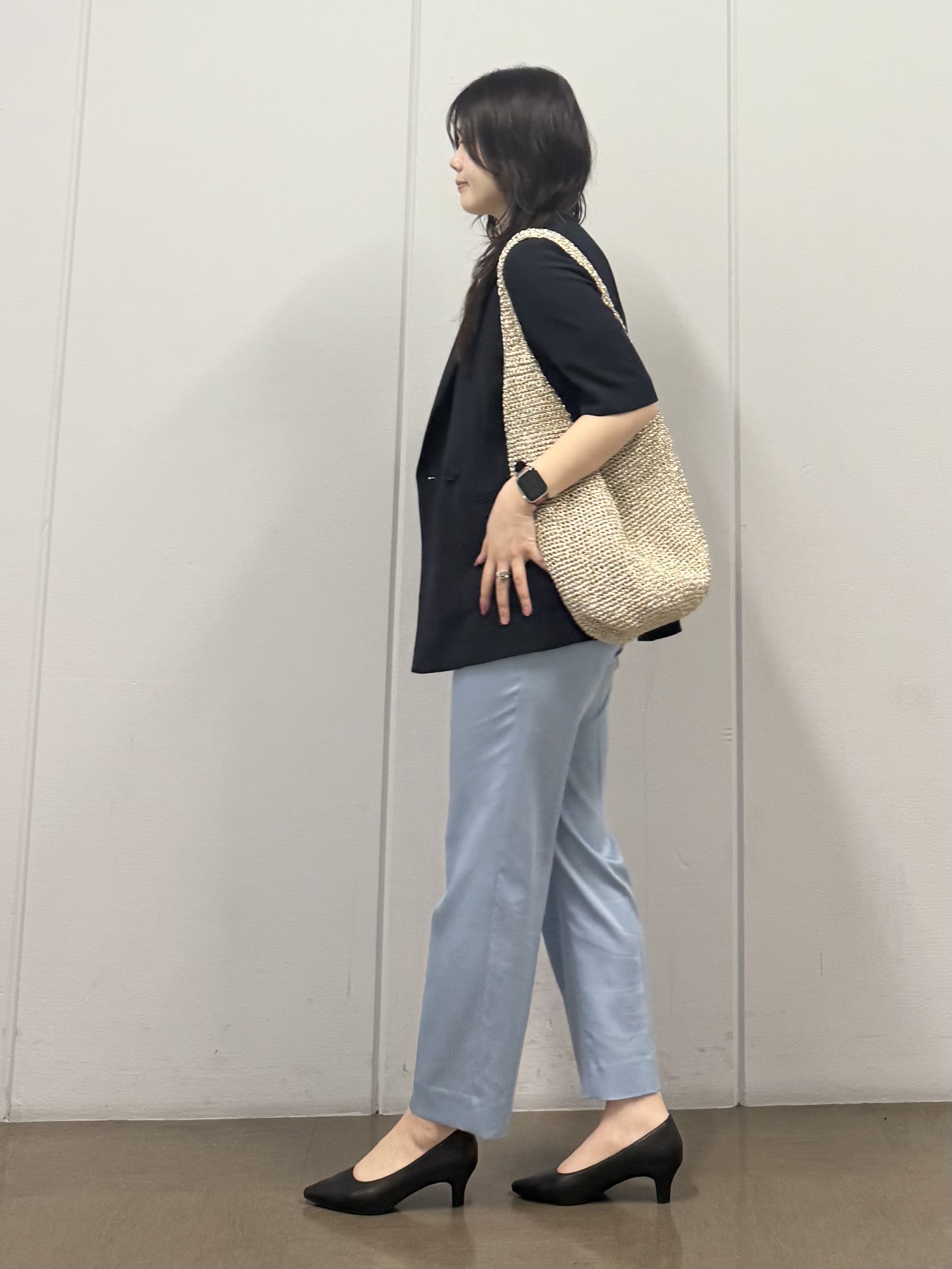 mizukiさんの「INDIVI｜【着る日傘】ハーフスリーブダブルジャケット」を使ったコーディネート