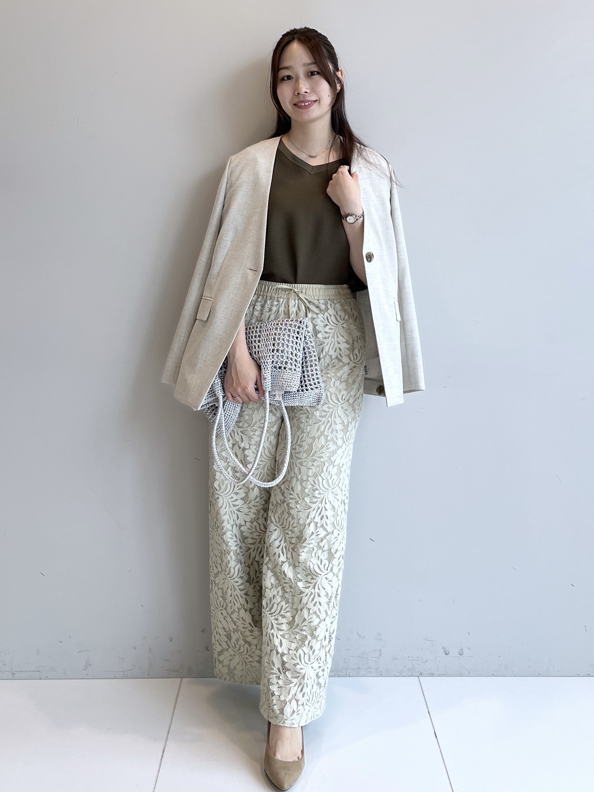 Saekoさんの「UNTITLED｜【セットアップ可/UVカット/前後2WAY】リラクシーフレンチスリーブブラウス」を使ったコーディネート