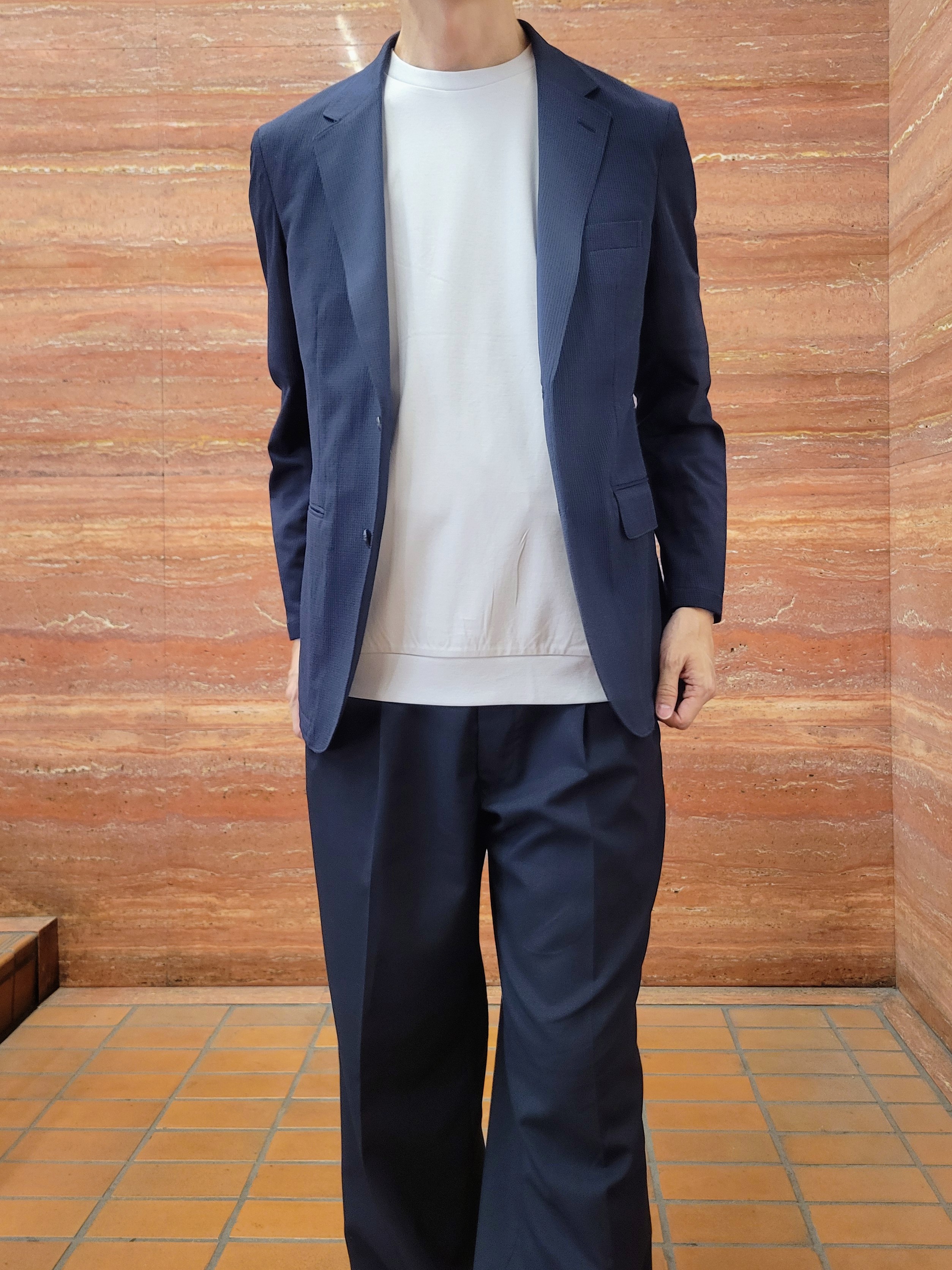 piroyaさんの「TAKEO KIKUCHI｜【Begin5月号掲載/通気性】トリコットサッカー ジャケット」を使ったコーディネート