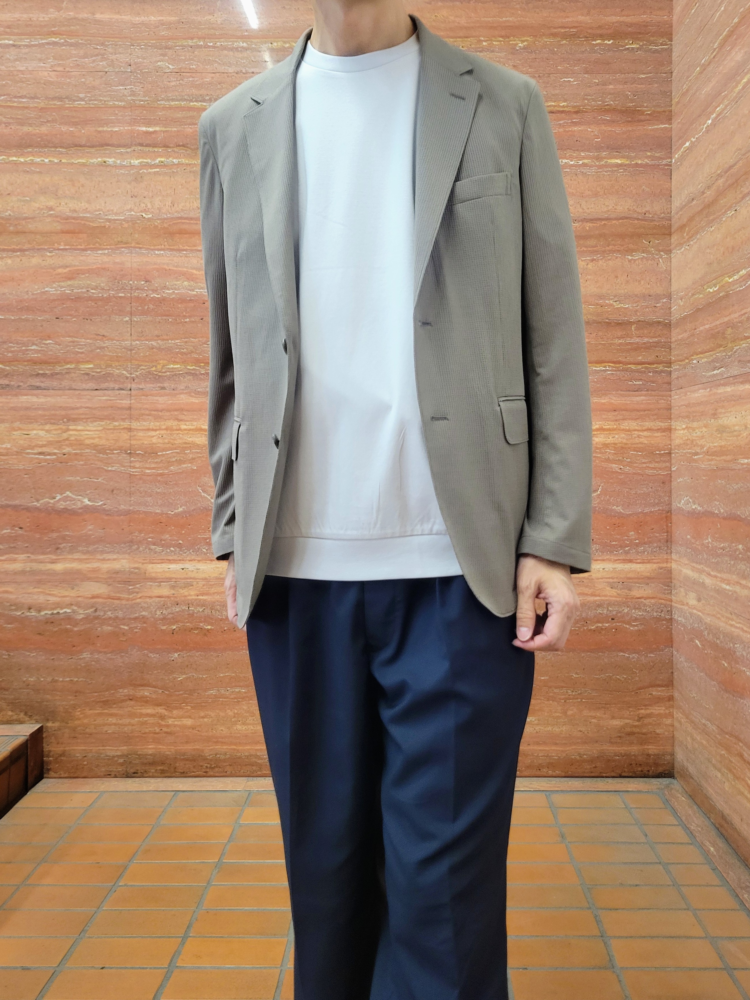 piroyaさんの「TAKEO KIKUCHI｜【Begin5月号掲載/通気性】トリコットサッカー ジャケット」を使ったコーディネート