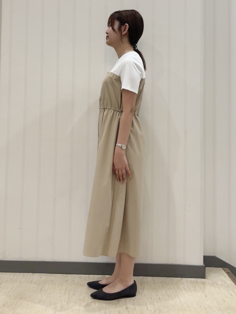 ちひさんの「INDIVI｜【洗える／1枚でキマる／ドロスト付】ビスチェ風ドッキングTワンピース」を使ったコーディネート