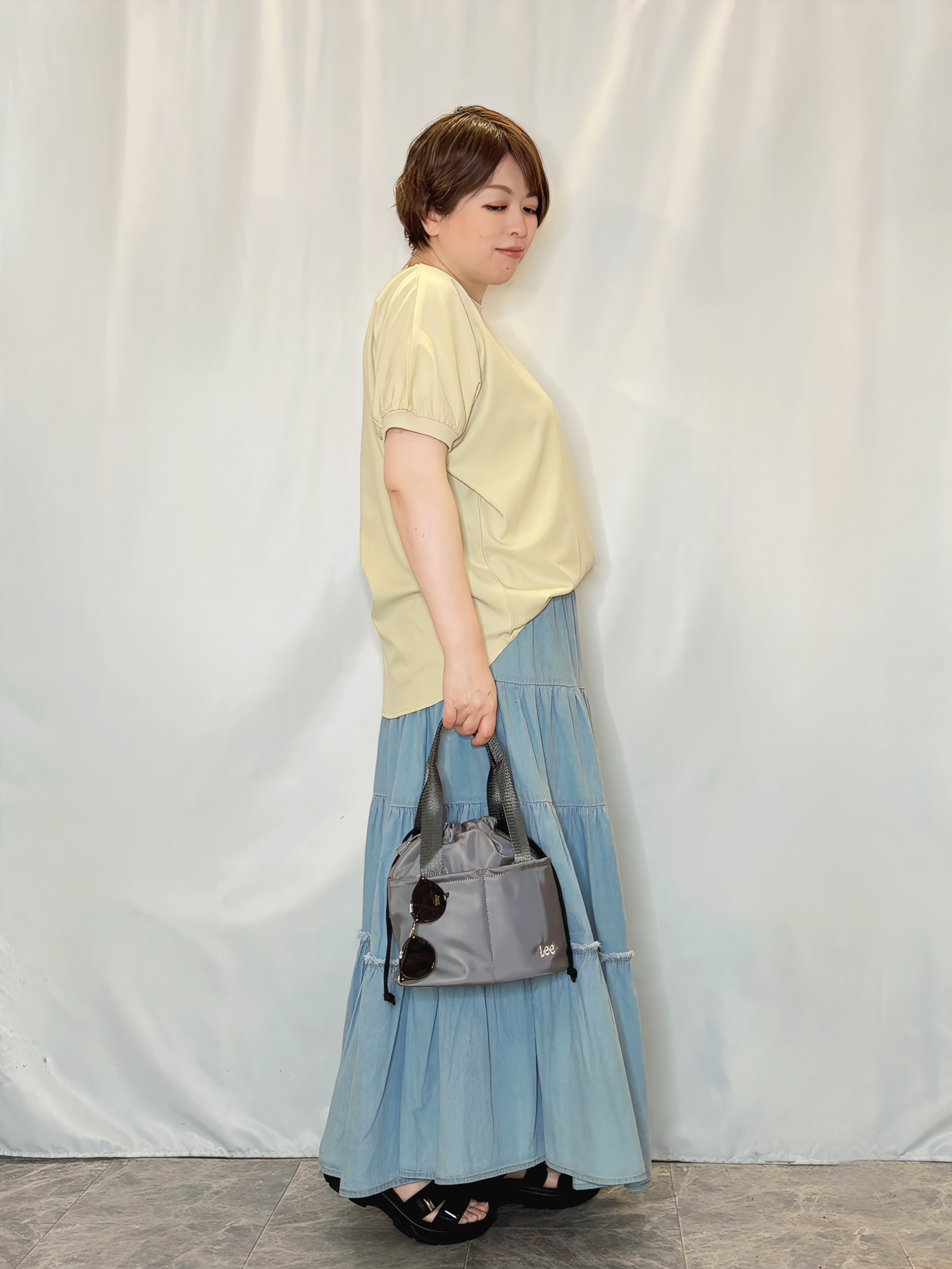 たみさんの「SHOO･LA･RUE｜【ひんやり/洗濯後しわになりにくい】インせず着られる さらっとタッチのドルマンブラウス」を使ったコーディネート