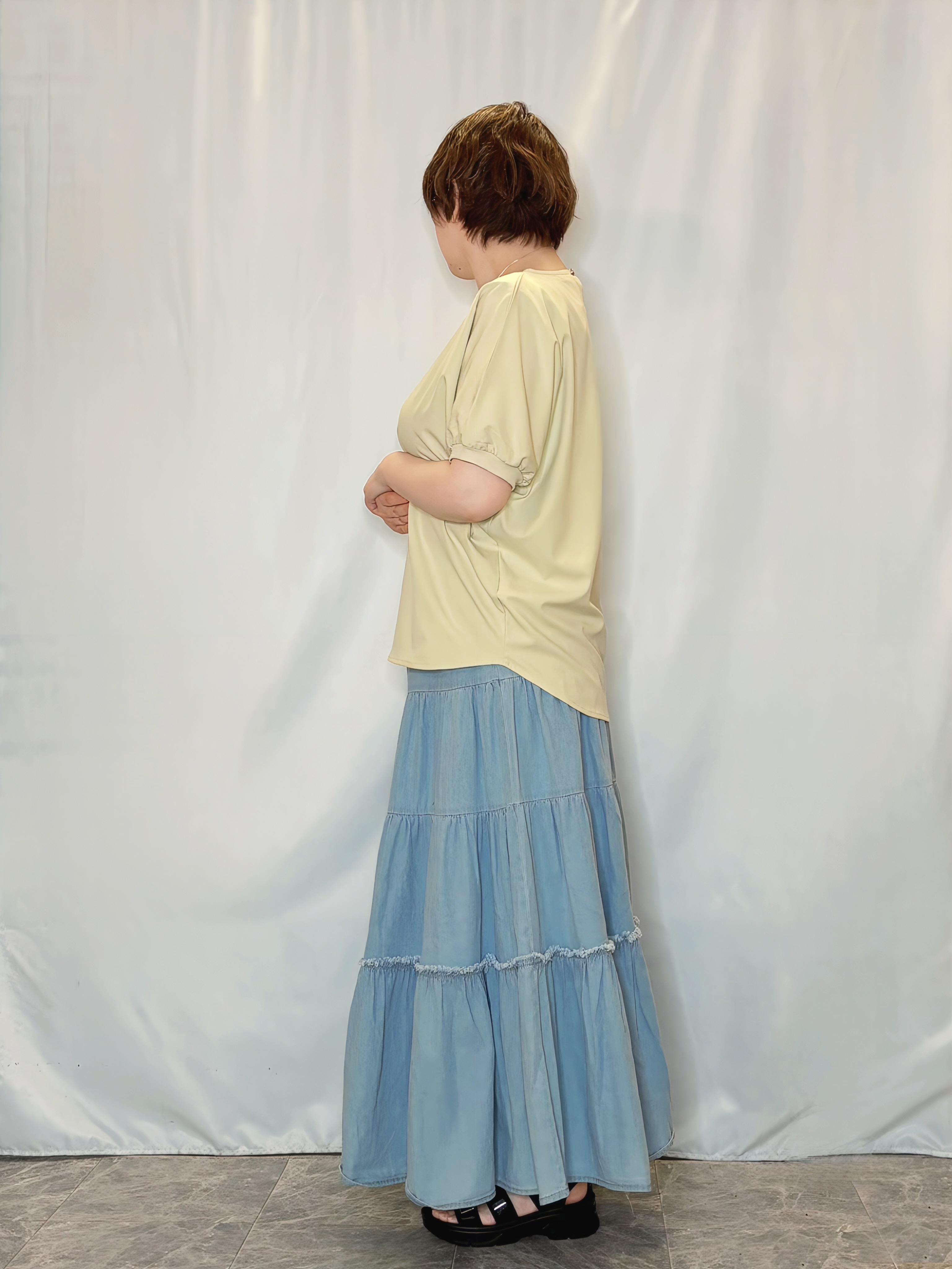 たみさんの「SHOO･LA･RUE｜【ひんやり/洗濯後しわになりにくい】インせず着られる さらっとタッチのドルマンブラウス」を使ったコーディネート