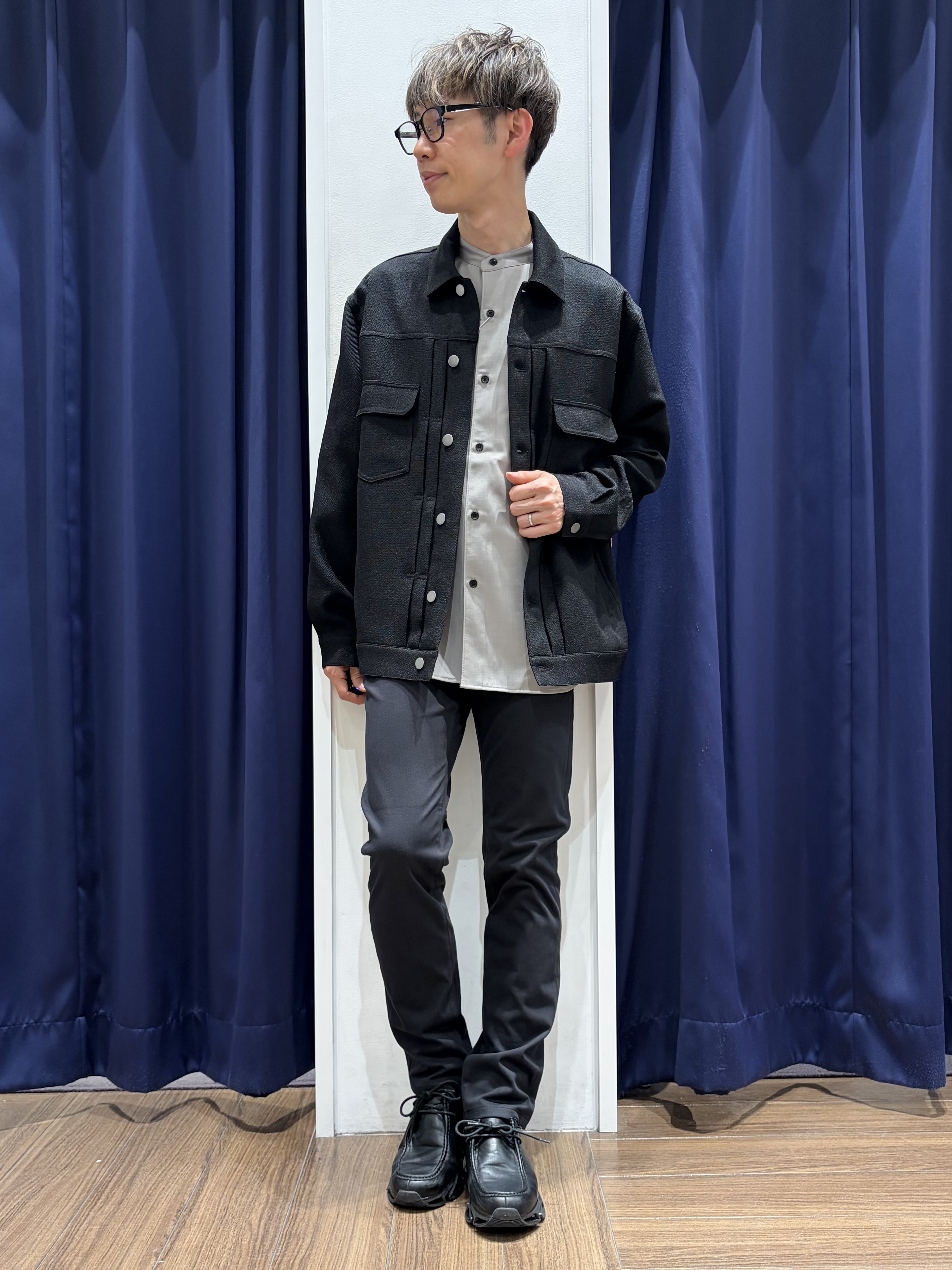 つーじーさんの「THE SHOP TK｜パナマメッシュ シャツブルゾン 洗濯機OK／セットアップ可」を使ったコーディネート
