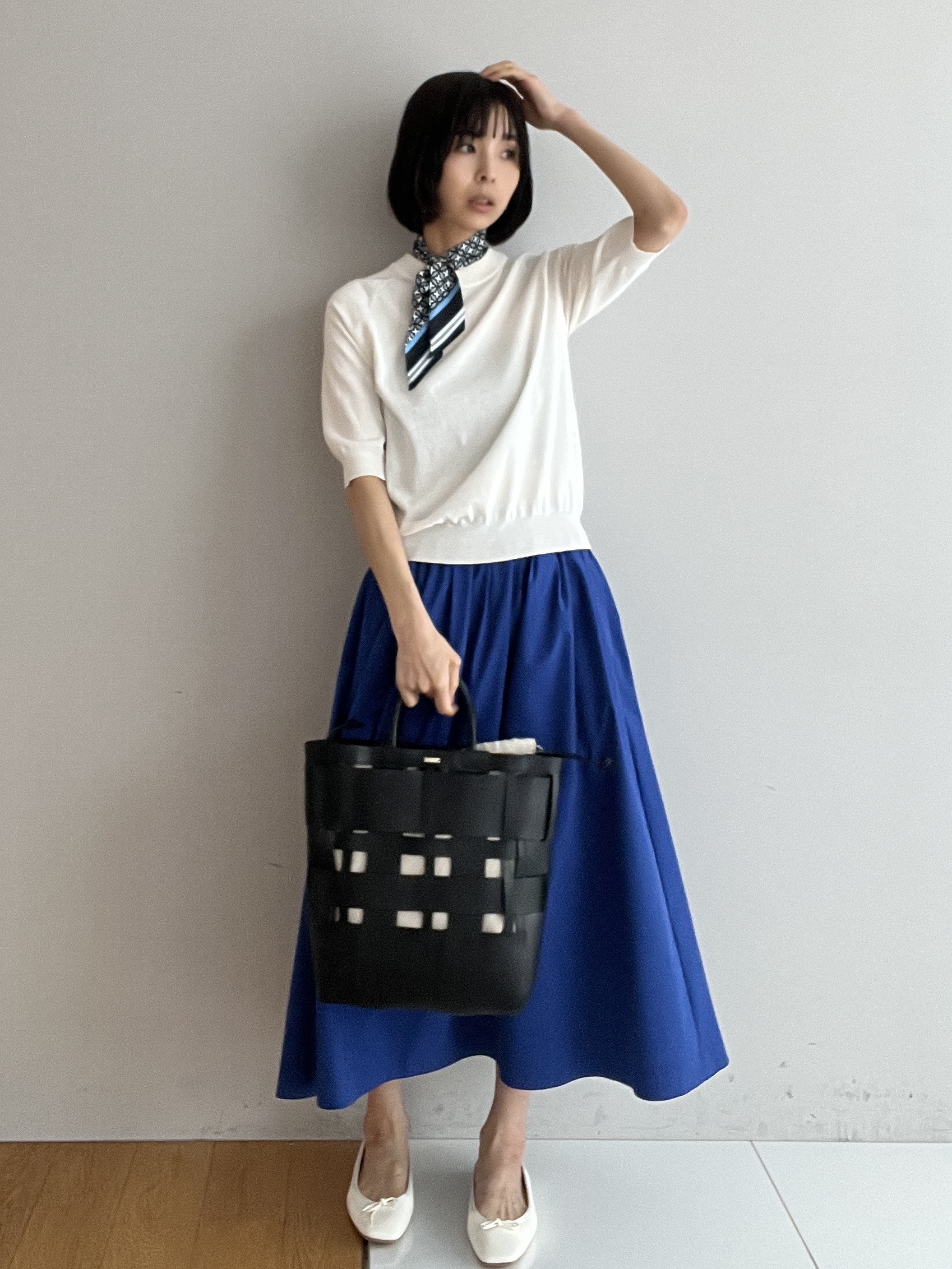 misaさんの「DRESSTERIOR｜ウーヴンレザートートバック」を使ったコーディネート