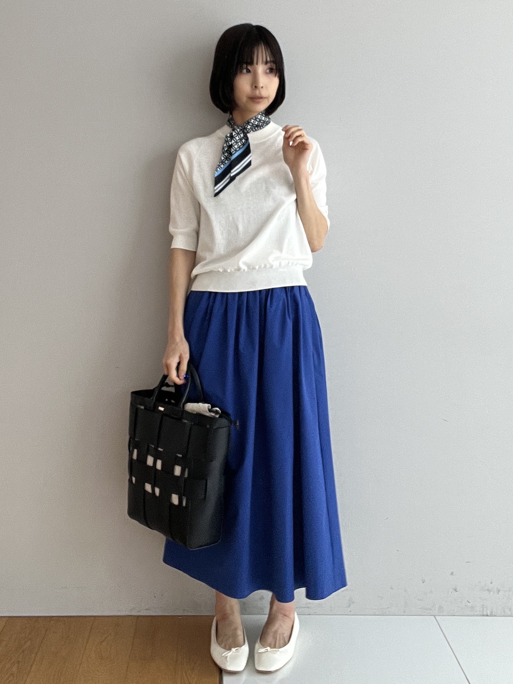 misaさんの「DRESSTERIOR｜ウーヴンレザートートバック」を使ったコーディネート