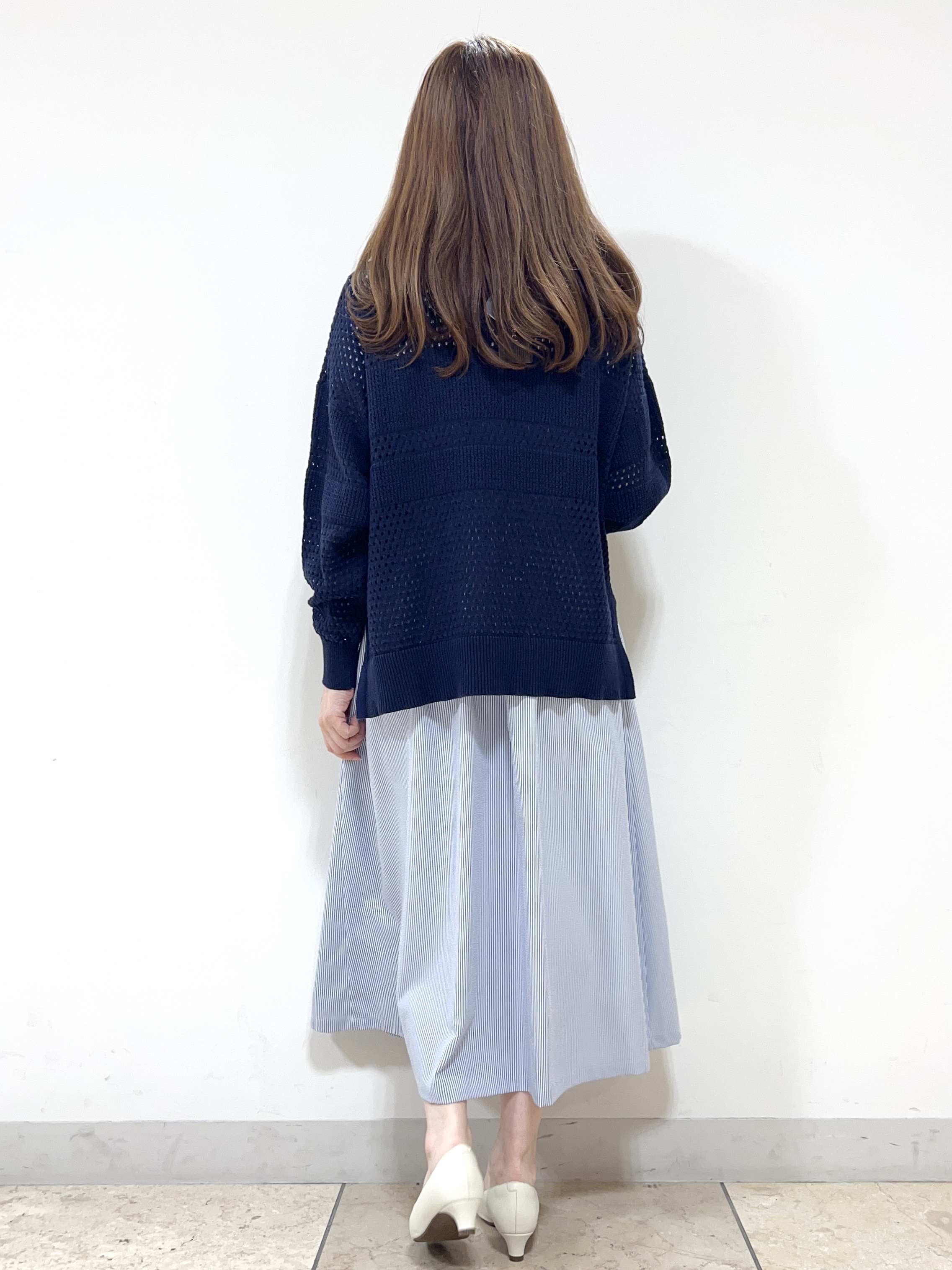 yuさんの「Reflect｜【レイヤードにおすすめ◎】メッシュ風ドライタッチニット」を使ったコーディネート