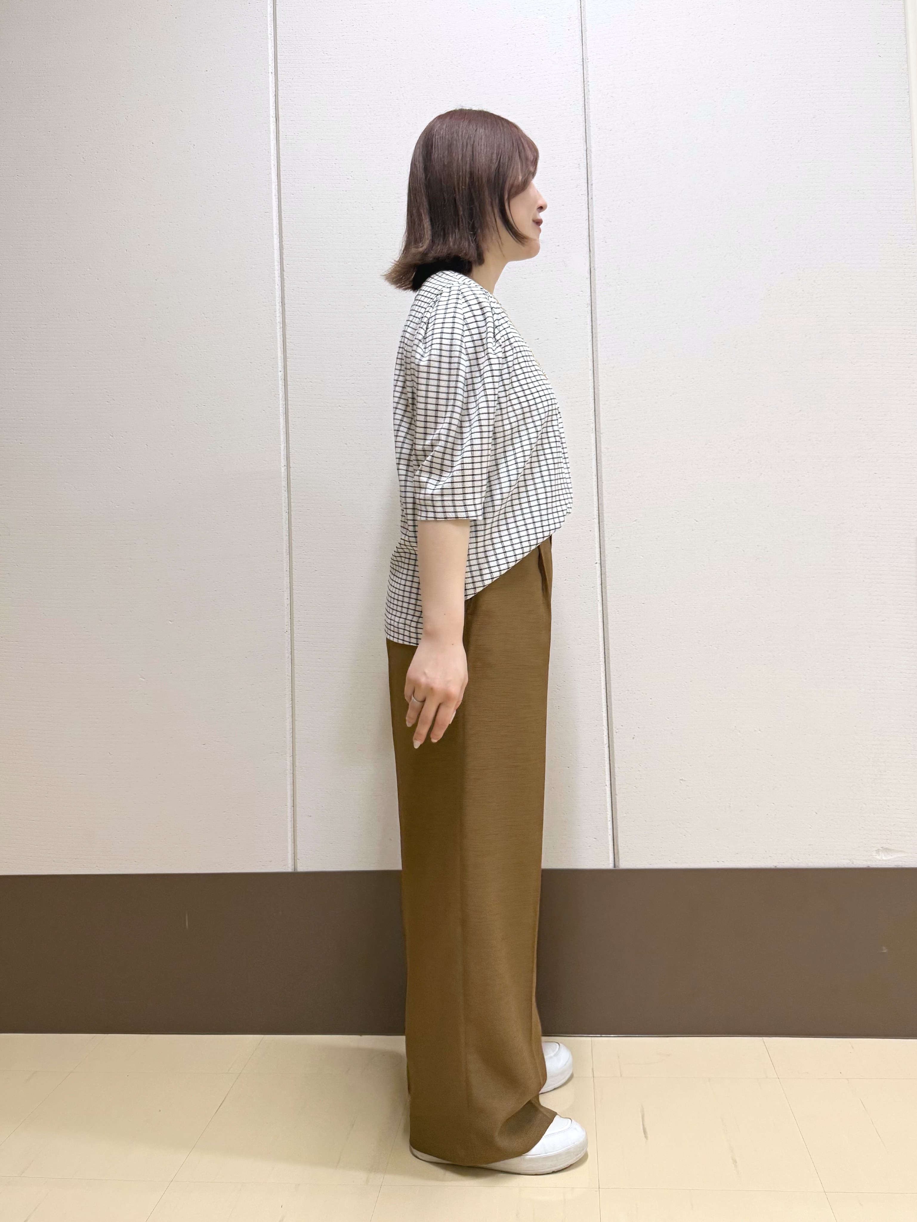 Rikoさんの「INDIVI｜【洗える／メッシュ素材／SETUP可能】ワイドパンツ」を使ったコーディネート
