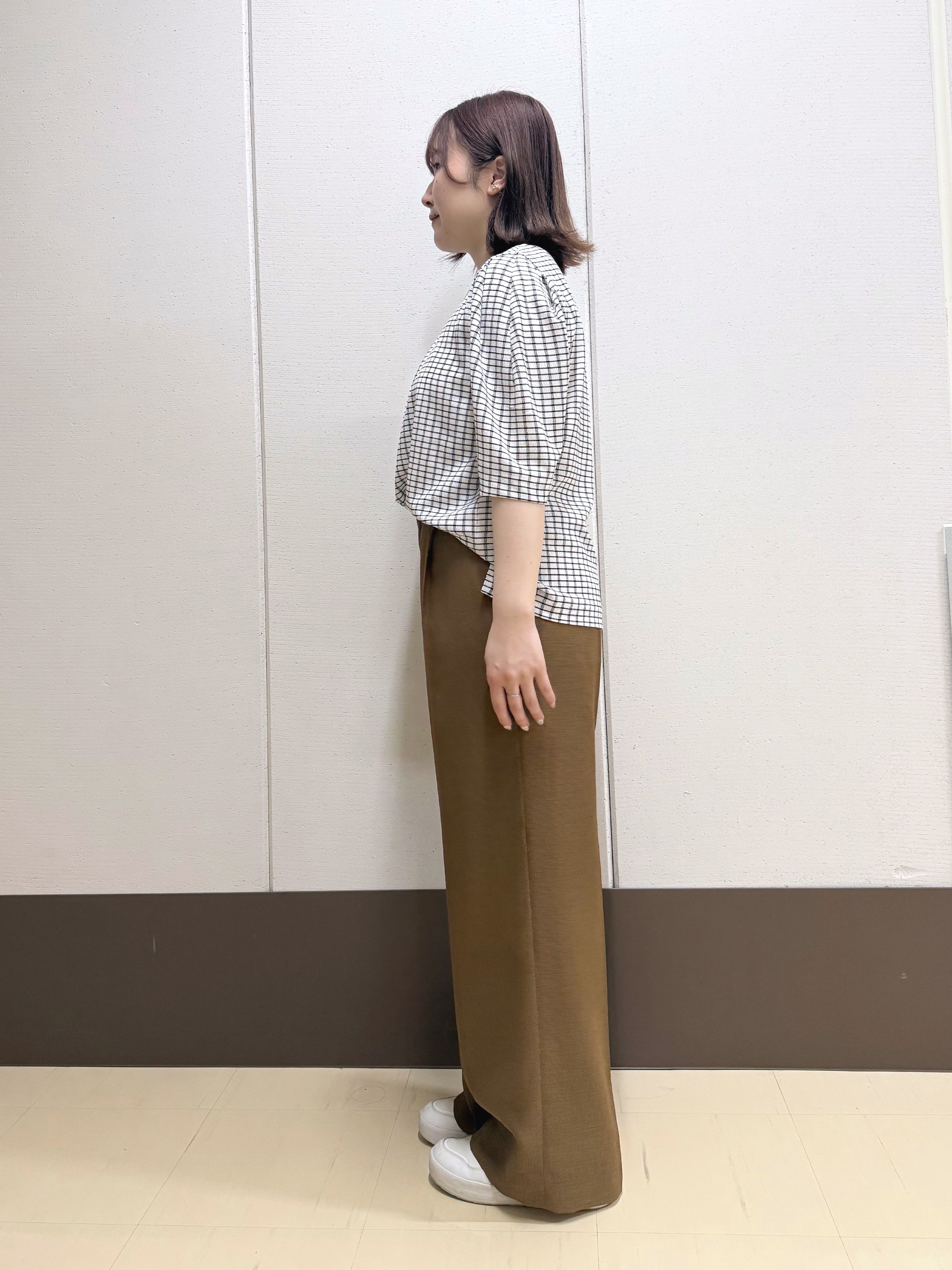 Rikoさんの「INDIVI｜【洗える／メッシュ素材／SETUP可能】ワイドパンツ」を使ったコーディネート